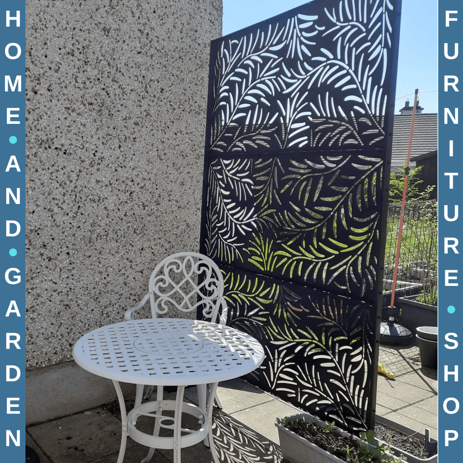 6.5ft Garden Privacy Screen Metal Outdoor Divider with Stand Decorative Fence - Home and Garden Furniture Shop - rustic - furniture