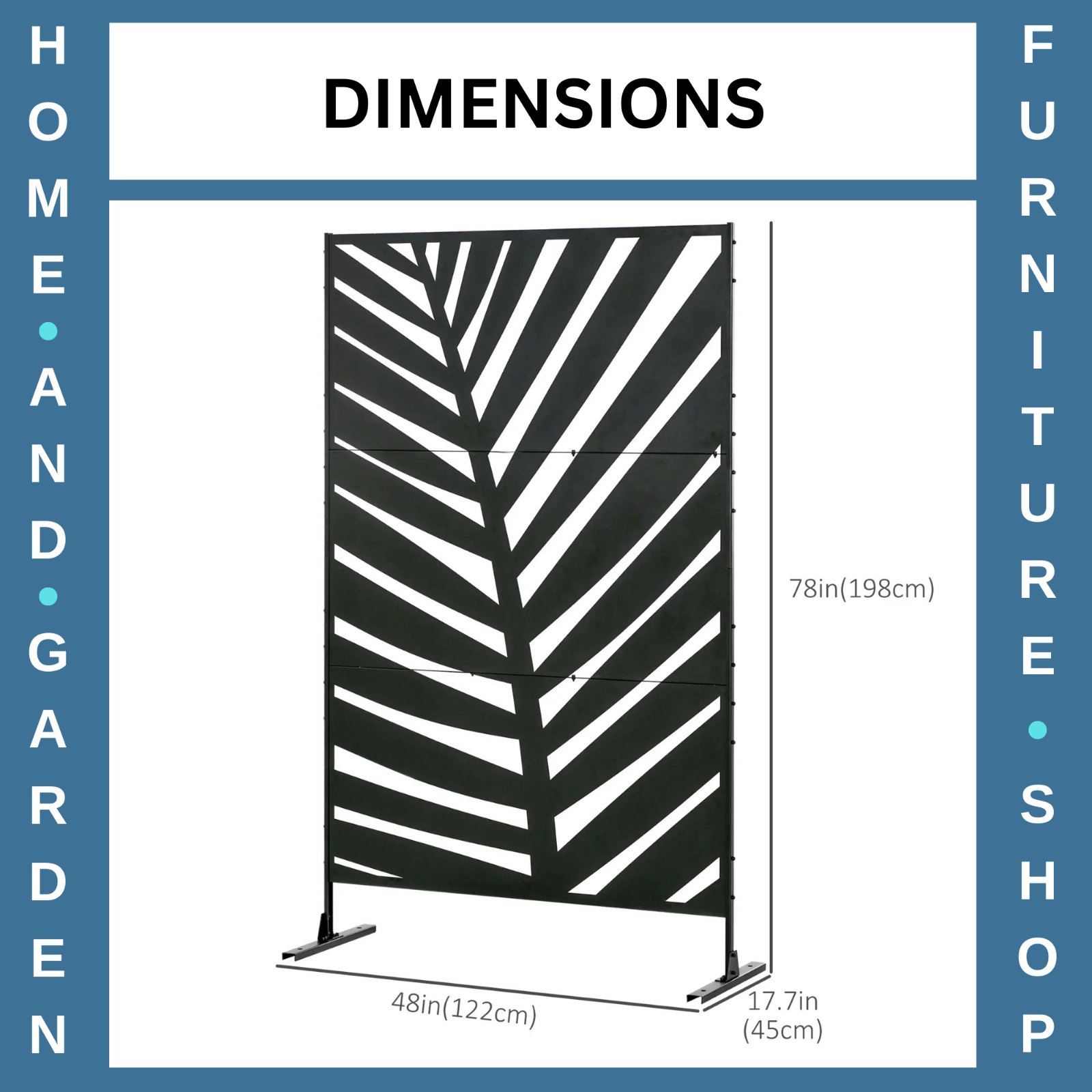 6.5ft Outdoor Privacy Screen with Stand and Stakes Metal Decorative Garden Panel - Home and Garden Furniture Shop - rustic - furniture