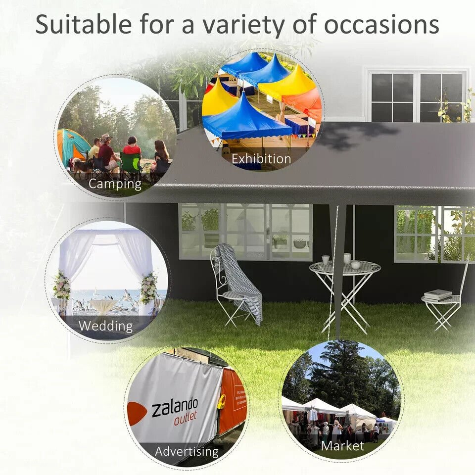 6m x 3m Garden Gazebo Marquee Canopy Party Tent Patio Shelter Dark Grey Cover - Home and Garden Furniture Shop - #rustic - furniture#