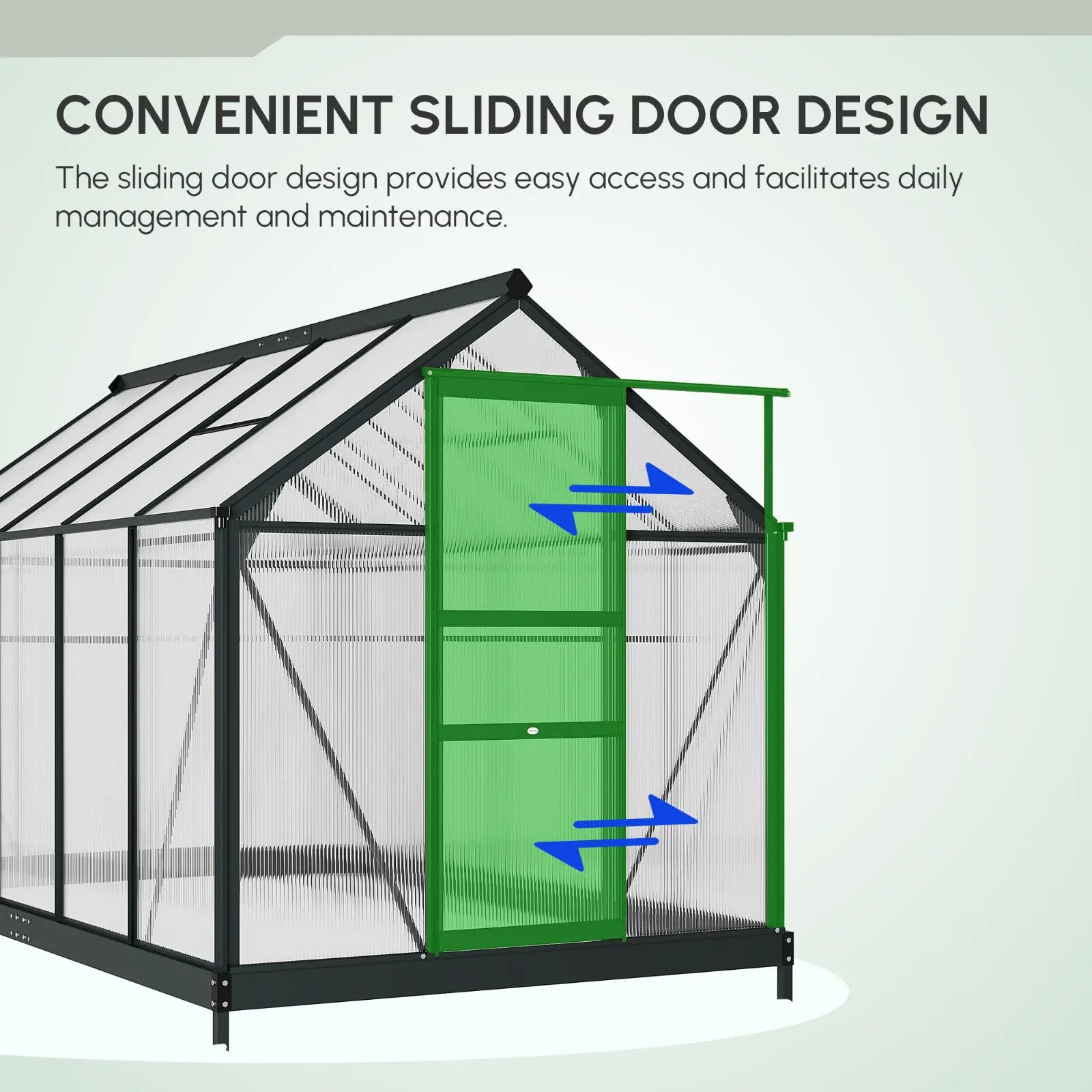 6x10ft Walk In Greenhouse Polycarbonate Panel Galvanised Base Aluminium House - Home and Garden Furniture Shop - rustic - furniture