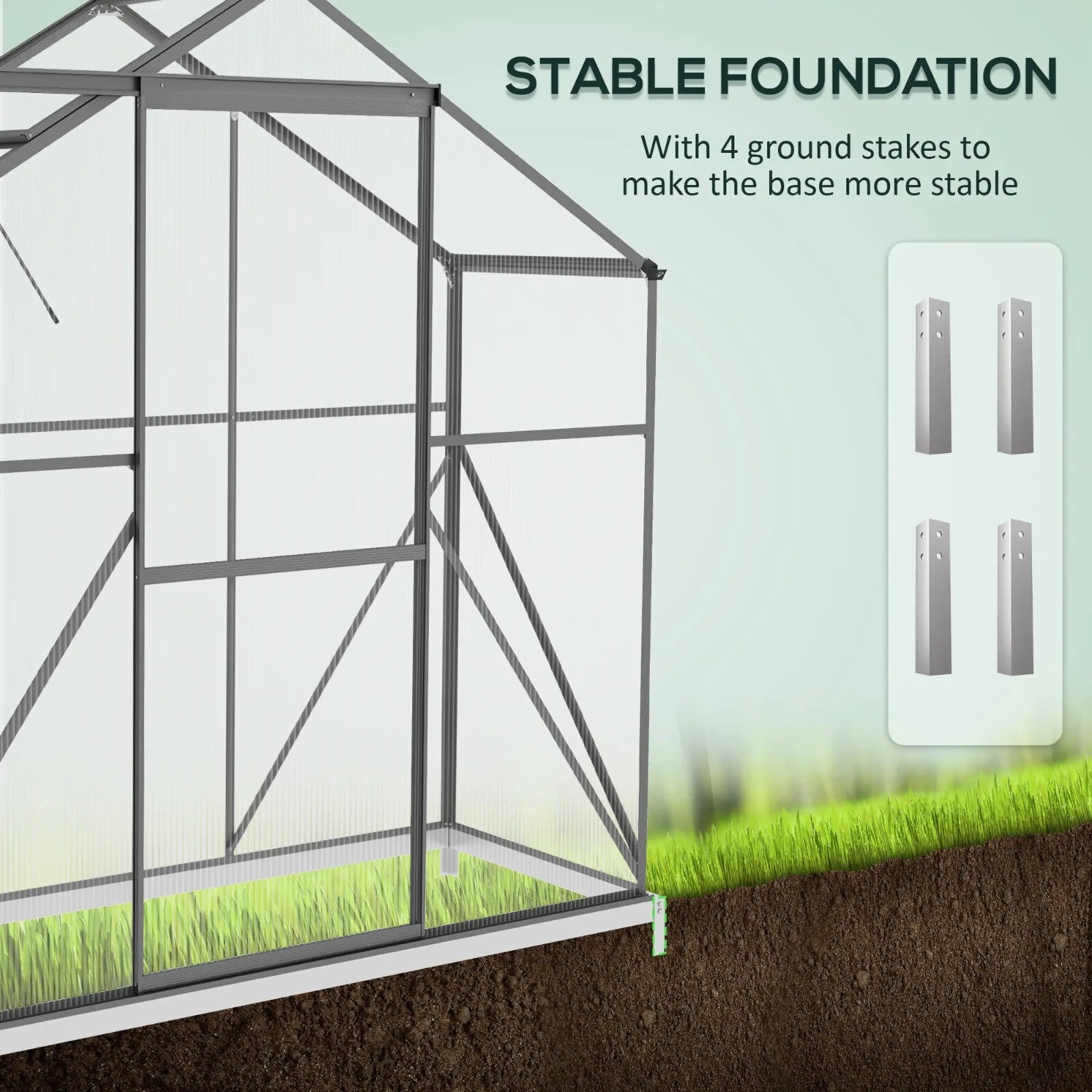 6x2.5ft Polycarbonate Walk - in Greenhouse with Rain Gutter & Sliding Door - Home and Garden Furniture Shop - rustic - furniture