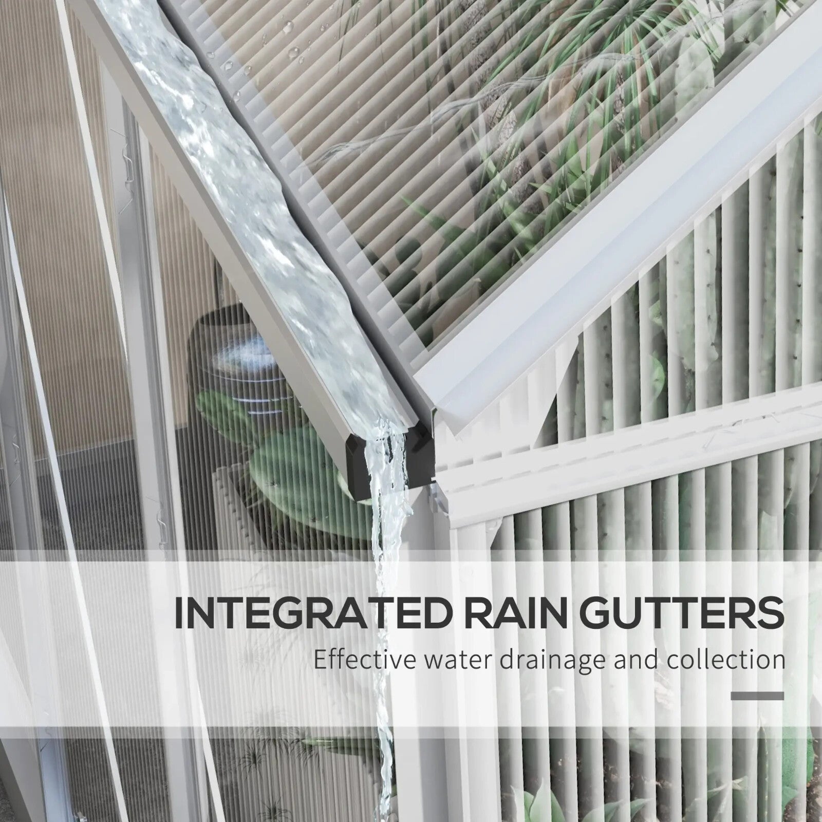 6x6ft Walk In Polycarbonate Greenhouse with Sliding Door Aluminium Garden Shed - Home and Garden Furniture Shop - rustic - furniture