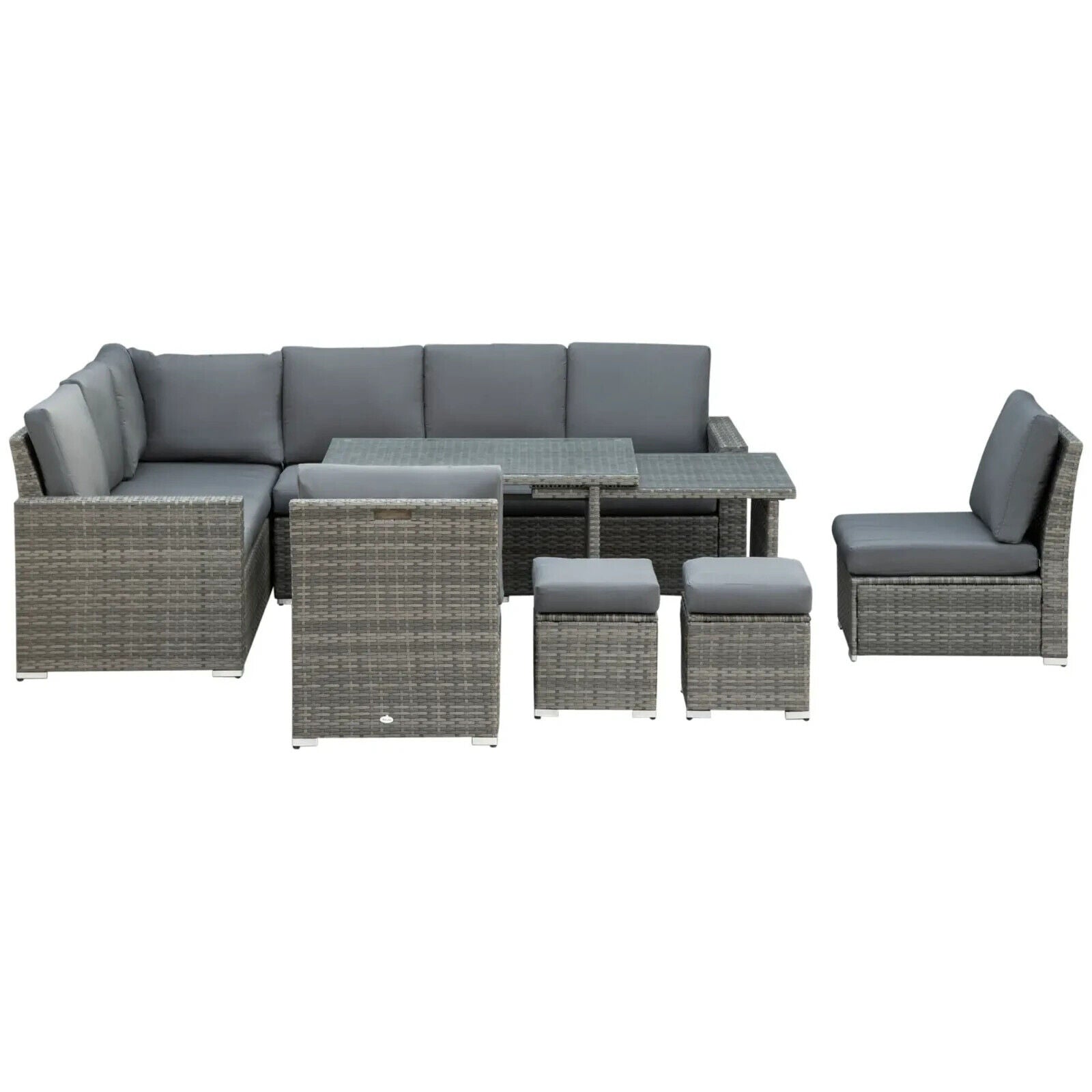 7 Pcs Rattan Garden Furniture Set 10 Seater Sofa Sectional w/ Cushion&Footstool - Home and Garden Furniture Shop - #rustic - furniture#