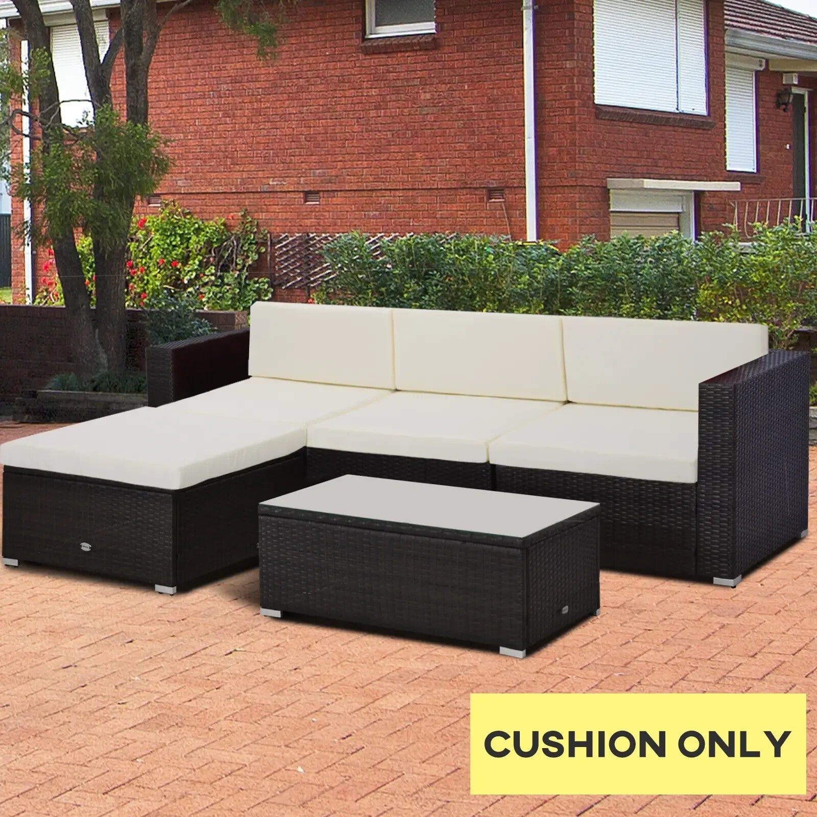 7 Piece Garden Cushion Set for Rattan Furniture Outdoor Patio Replacement Pads - Home and Garden Furniture Shop - rustic - furniture