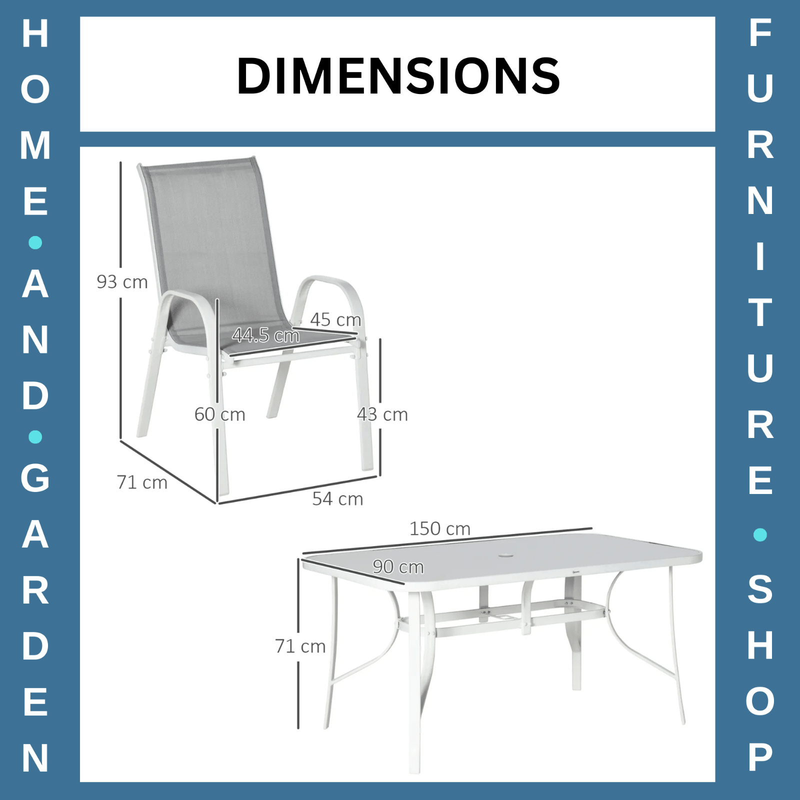 7 Piece Garden Dining Set 6 Seater Patio Furniture Table Chairs w/ Parasol Hole - Home and Garden Furniture Shop - rustic - furniture