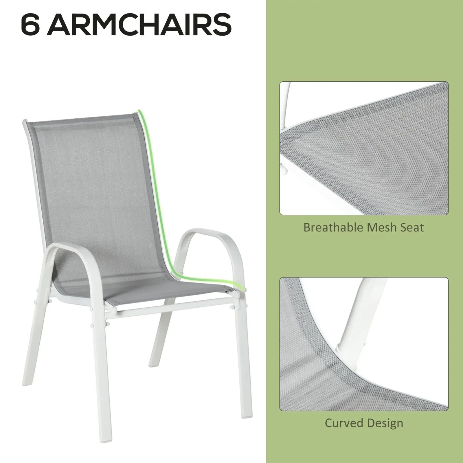 7 Piece Garden Dining Set 6 Seater Patio Furniture Table Chairs w/ Parasol Hole - Home and Garden Furniture Shop - rustic - furniture