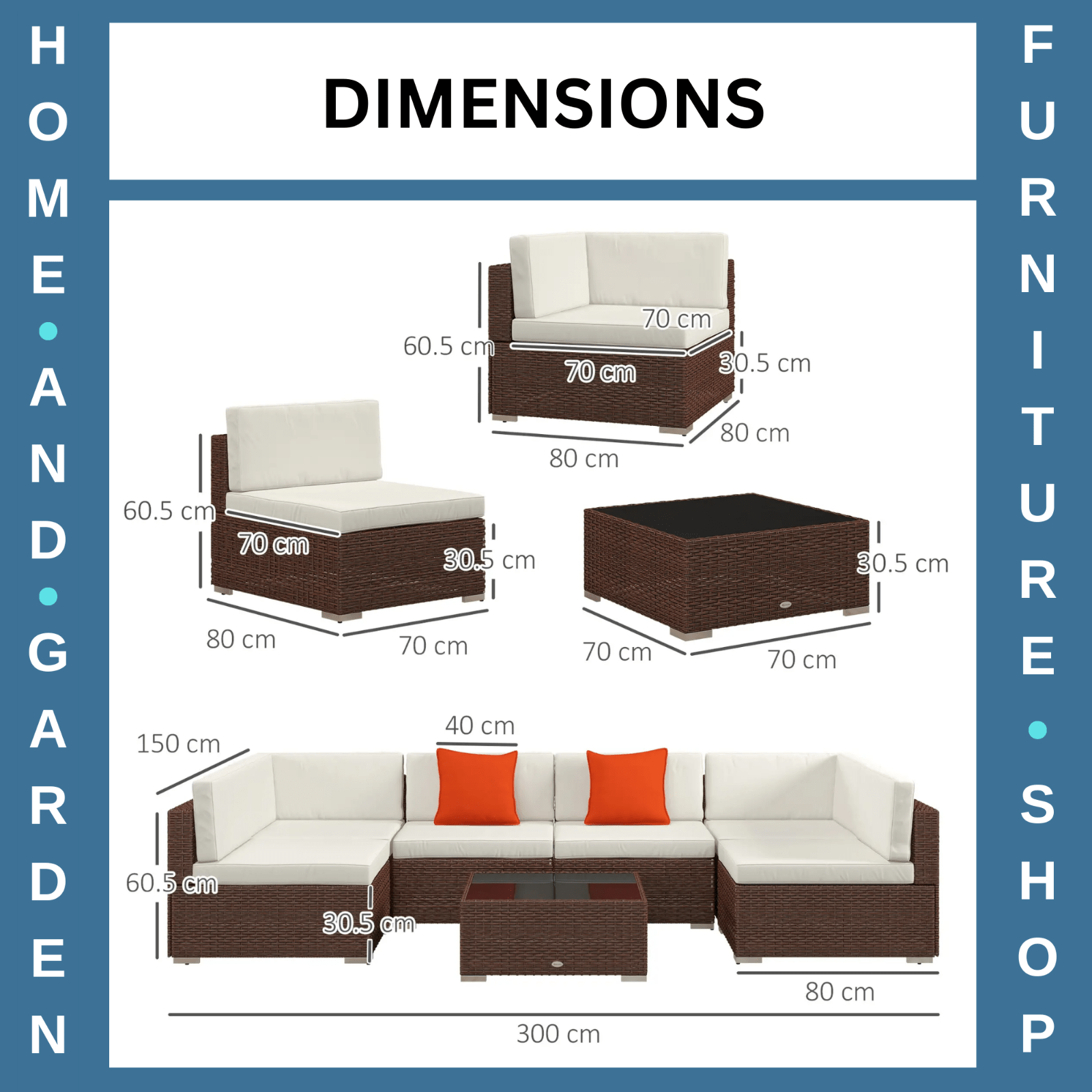 7 Piece Rattan Garden Furniture Set Corner Sofa with Cushions and Glass Table - Home and Garden Furniture Shop - rustic - furniture