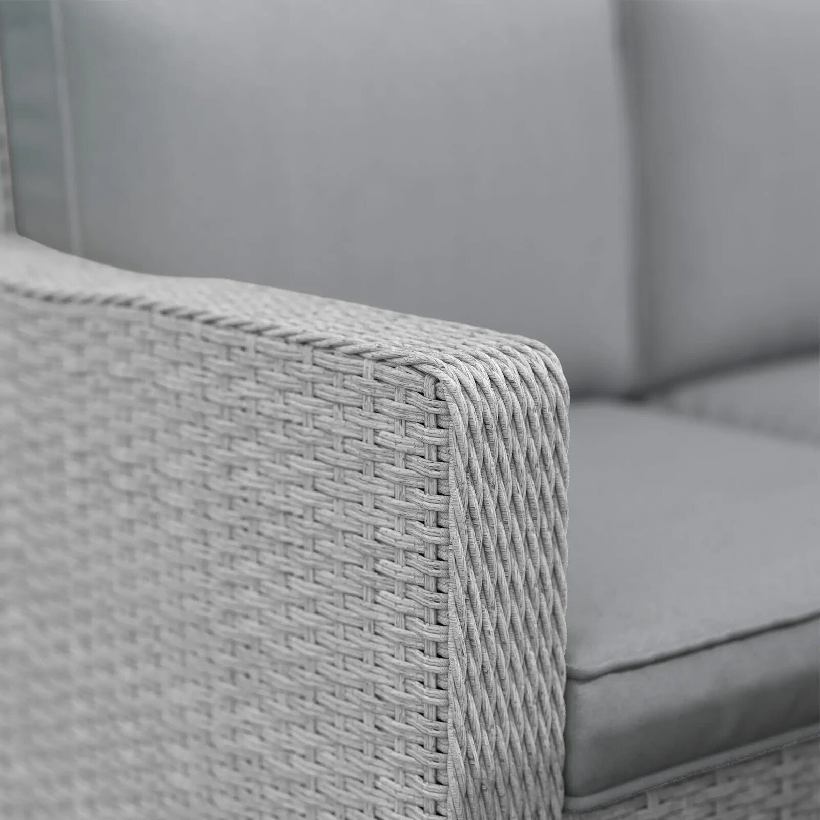 7 Piece Rattan Garden Furniture Set with Fire Pit Table Corner Sofa & Footstools - Home and Garden Furniture Shop - rustic - furniture