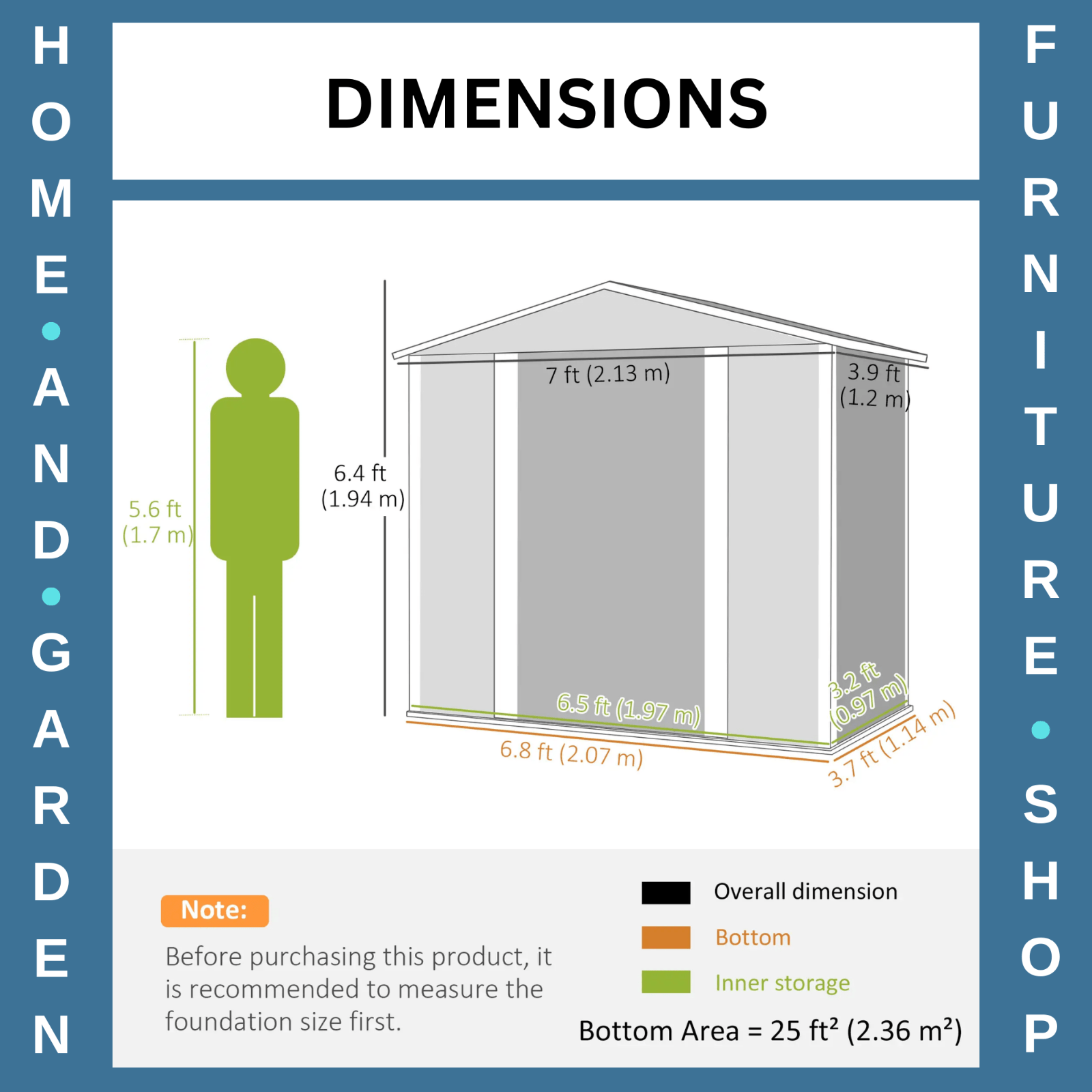 7 x 4ft Heavy Duty Metal Shed with Lock Grey Garden Shed All Seasons Tool Shed - Home and Garden Furniture Shop - rustic - furniture