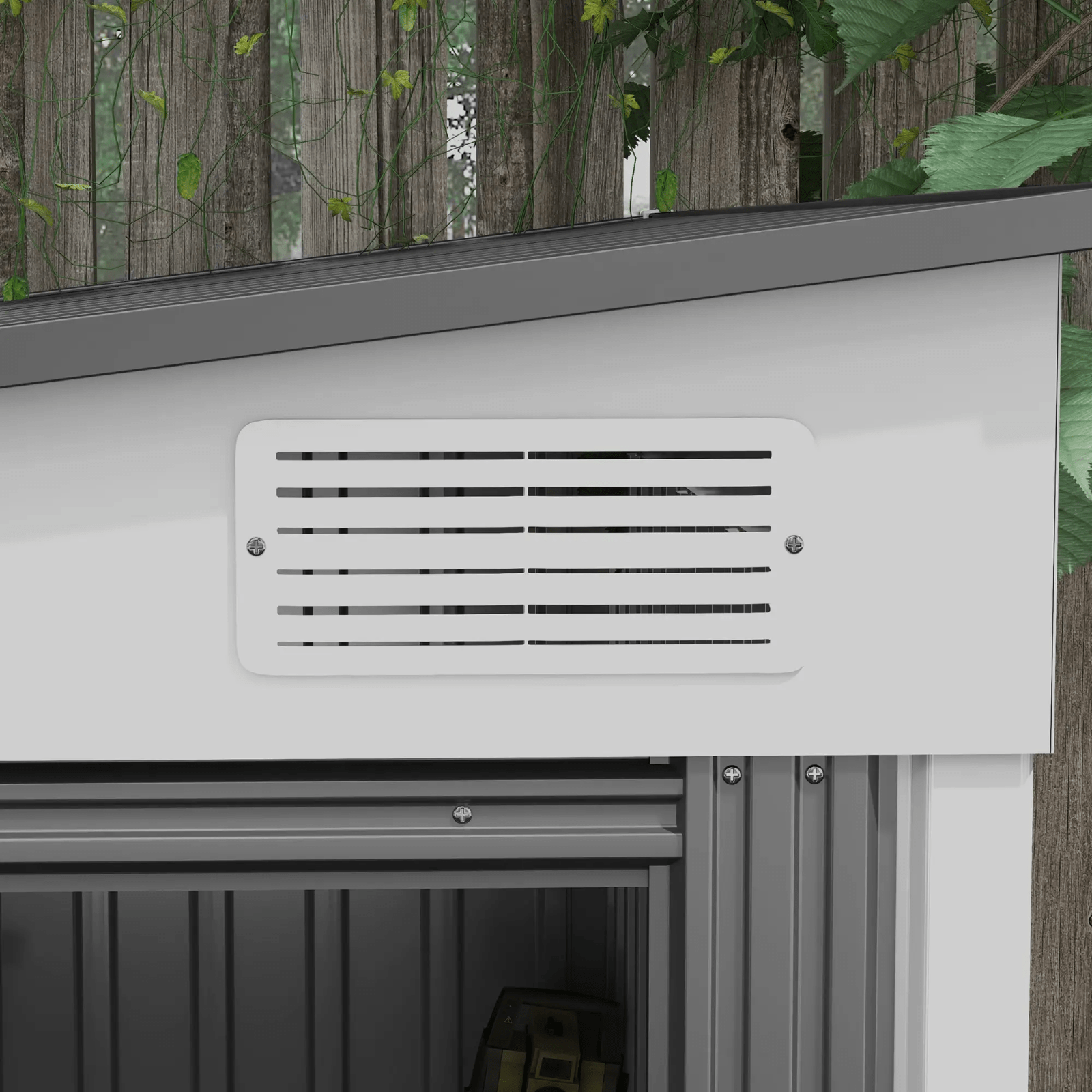 7 x 5FT Lean to Metal Garden Shed with Foundation Sliding Door Tool Storage Vent - Home and Garden Furniture Shop - rustic - furniture