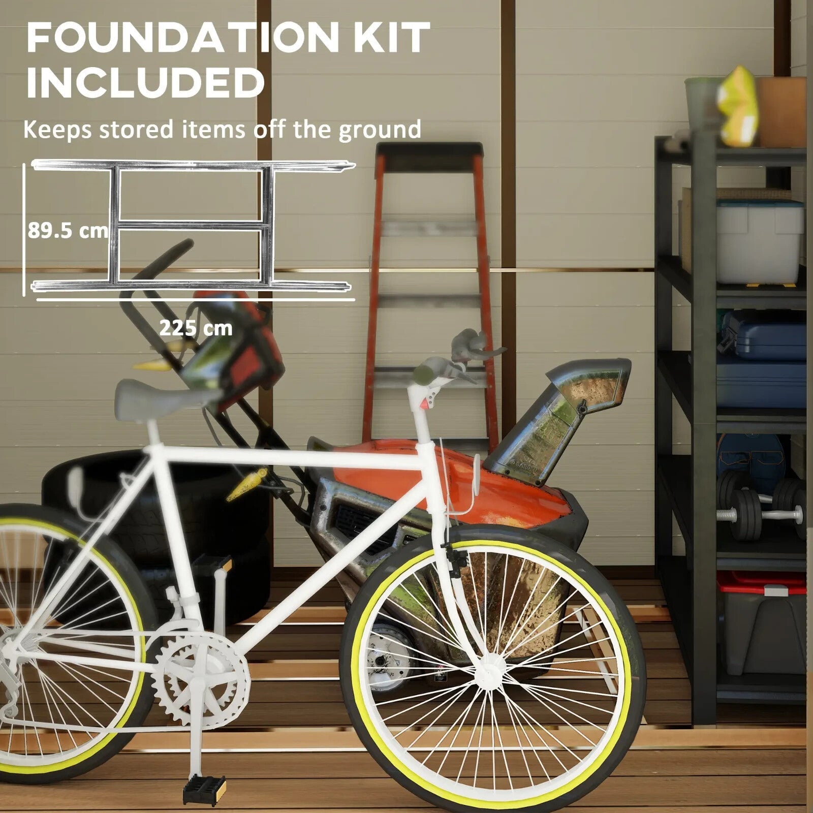 7.9 ft x 6.2 ft Garden Shed with Aluminium Frame Plastic Walls & Foundation Base - Home and Garden Furniture Shop - rustic - furniture