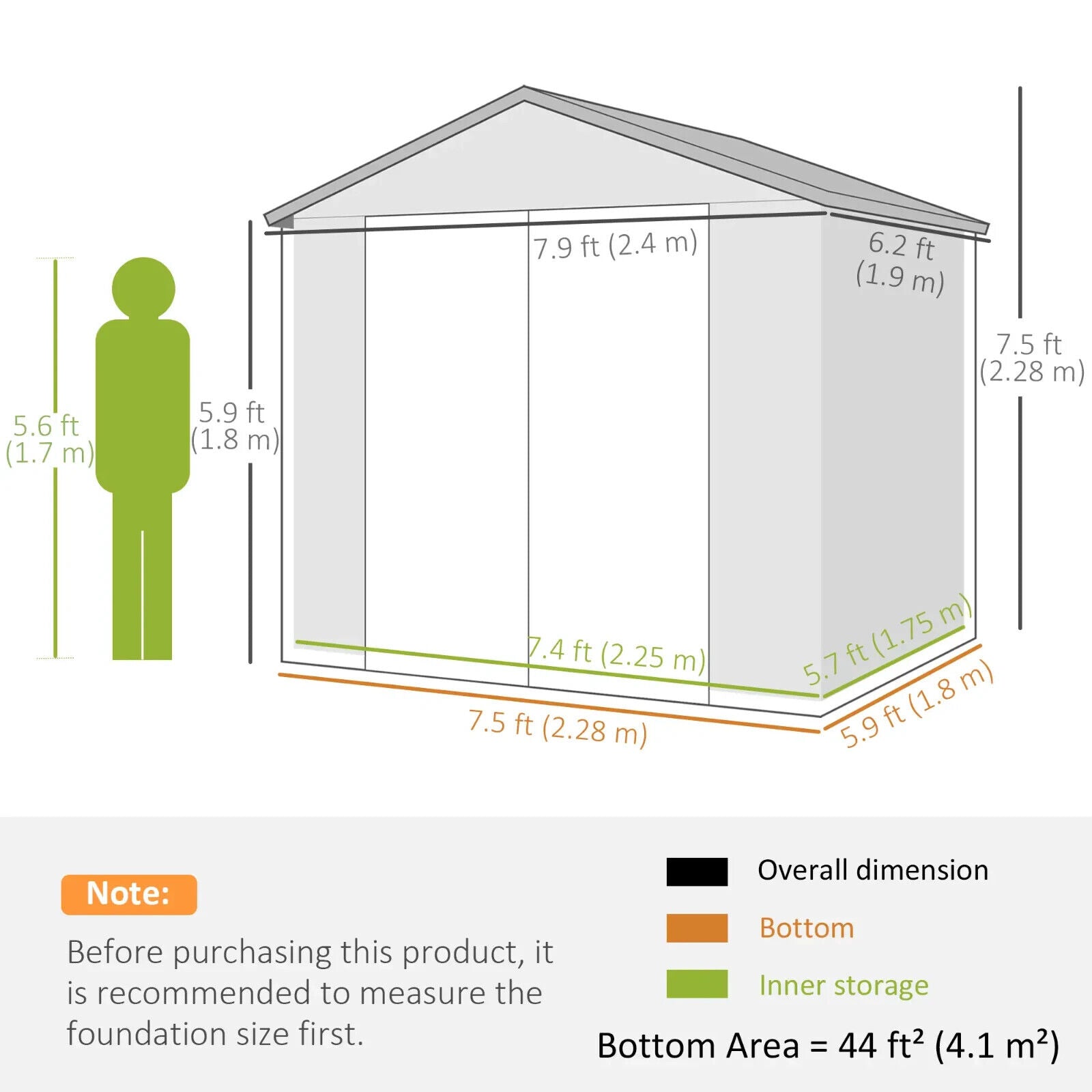 7.9 ft x 6.2 ft Garden Shed with Aluminium Frame Plastic Walls & Foundation Base - Home and Garden Furniture Shop - #rustic - furniture#