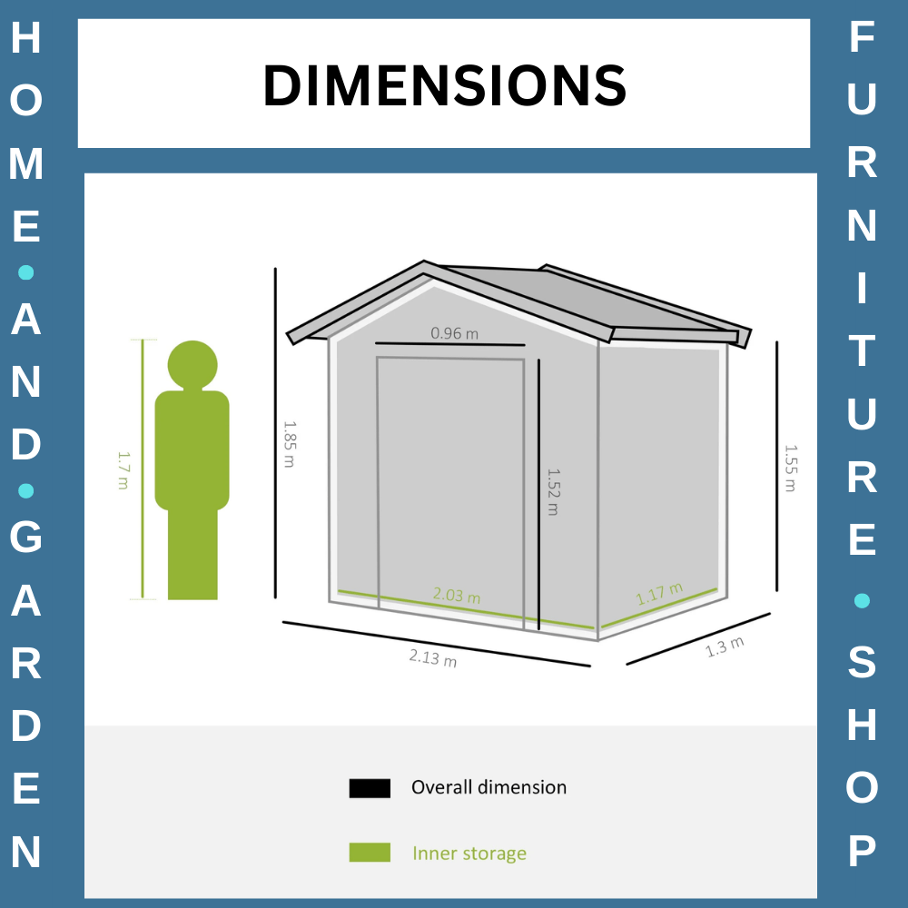 7ft x 4ft Metal Garden Storage Shed Lockable Outdoor Storage w/ Vents for Tools - Home and Garden Furniture Shop - rustic - furniture