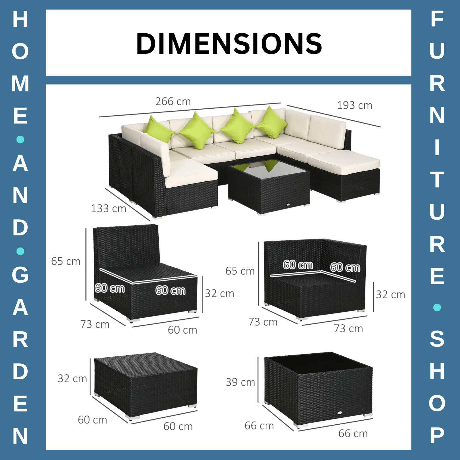 8 Pcs Rattan Garden Corner Sofa Set Outdoor Patio Furniture w/ Washable Cushions - Home and Garden Furniture Shop - rustic - furniture