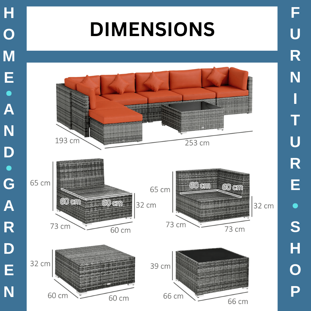 8 Piece PE Rattan Corner Sofa Set with Cushions Garden Patio Furniture Washable - Home and Garden Furniture Shop - rustic - furniture