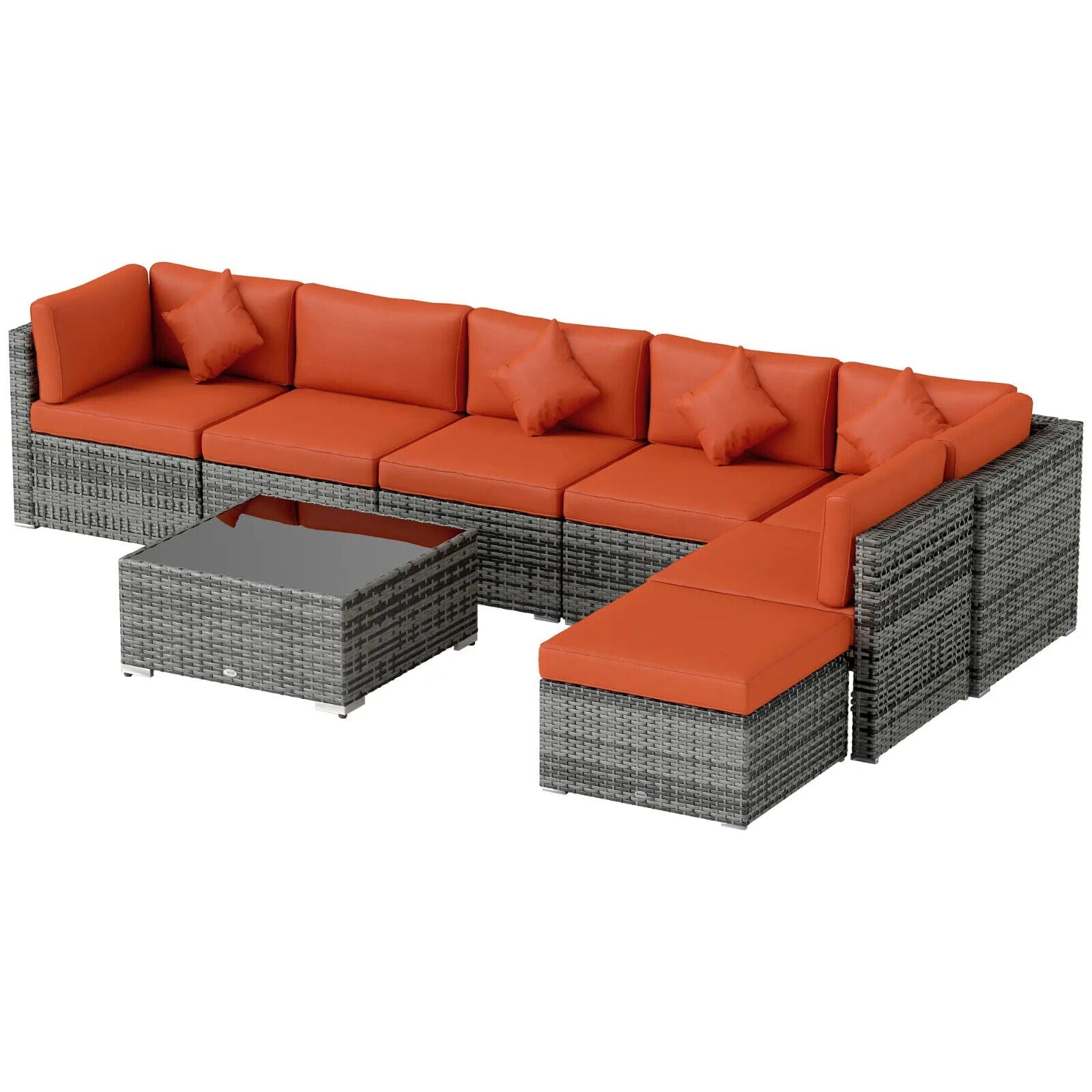 8 Piece PE Rattan Corner Sofa Set with Cushions Garden Patio Furniture Washable - Home and Garden Furniture Shop - #rustic - furniture#