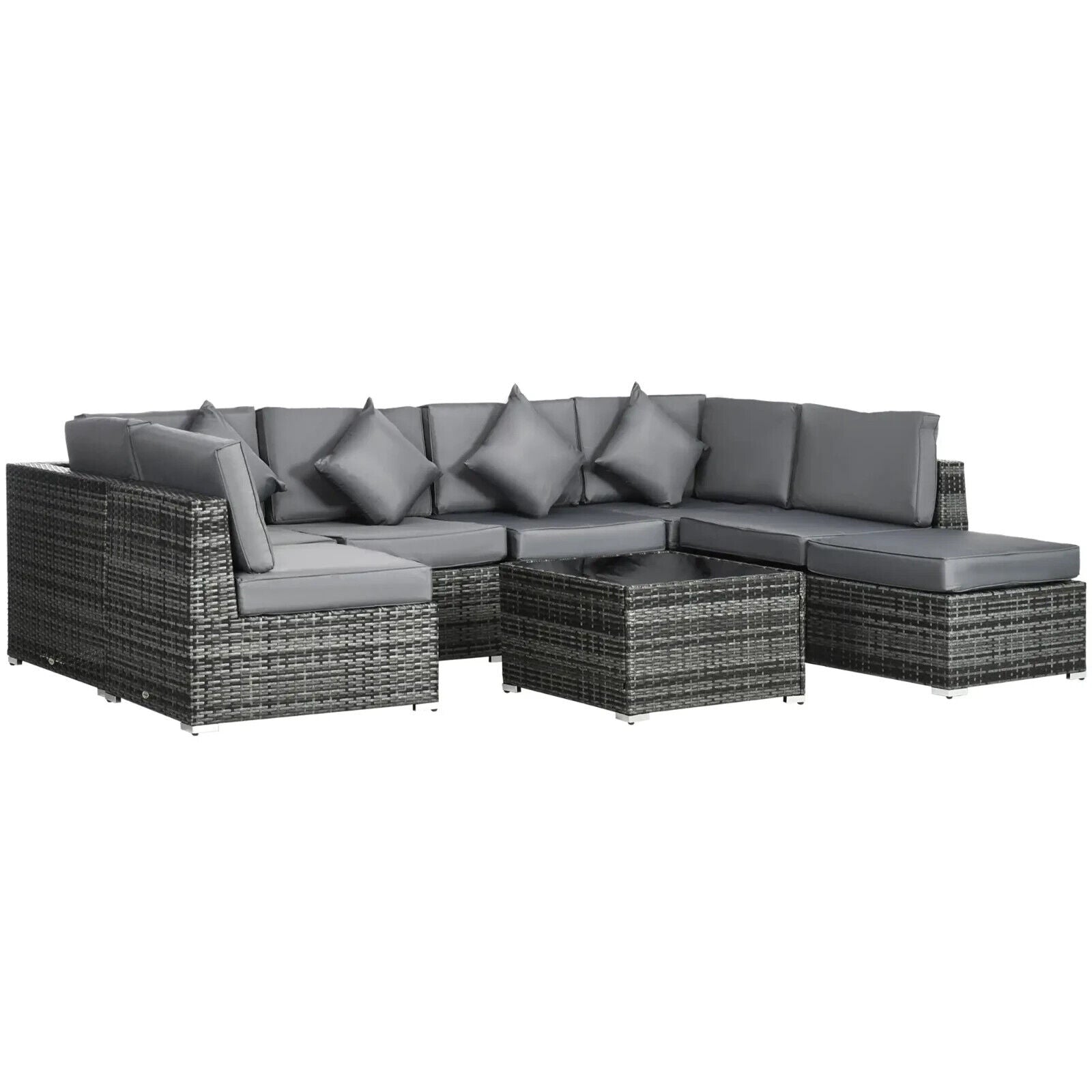 8 Piece Rattan Corner Sofa Set Modular Outdoor Garden Furniture With Cushions - Home and Garden Furniture Shop - #rustic - furniture#