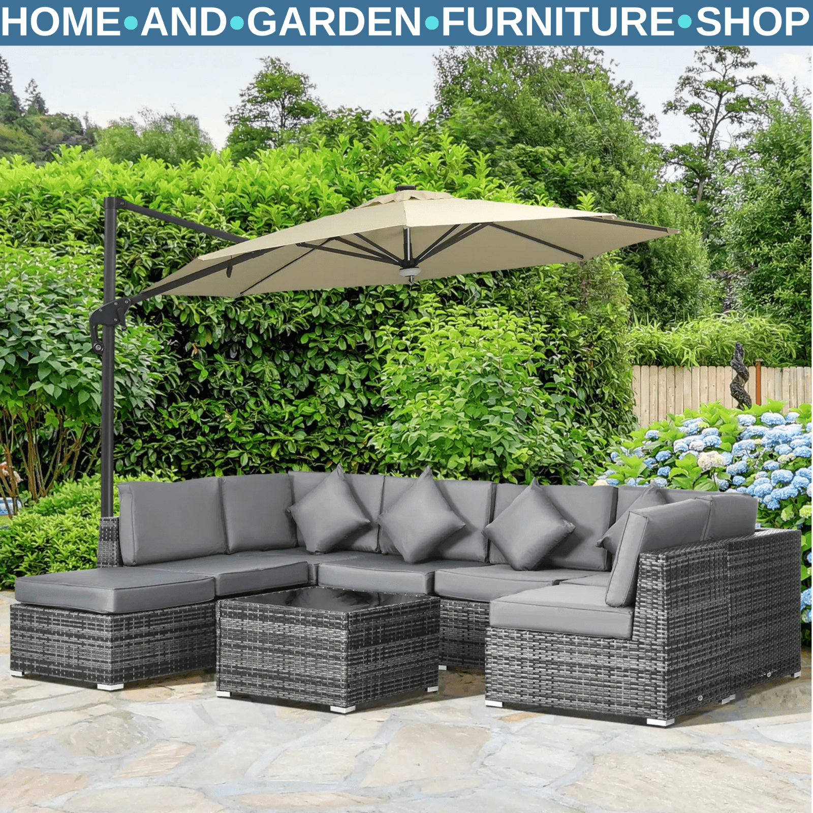 8 Piece Rattan Corner Sofa Set Modular Outdoor Garden Furniture With Cushions - Home and Garden Furniture Shop - #rustic - furniture#