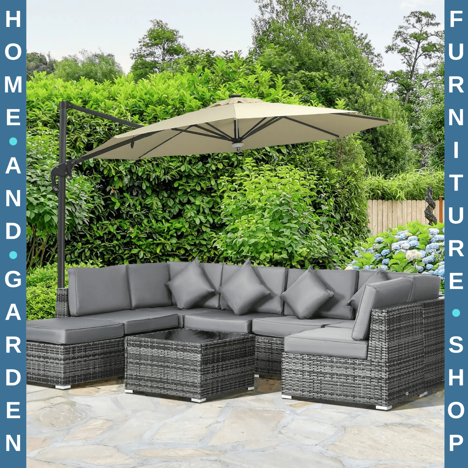 8 Piece Rattan Corner Sofa Set Modular Outdoor Garden Furniture With Cushions - Home and Garden Furniture Shop - #rustic - furniture#