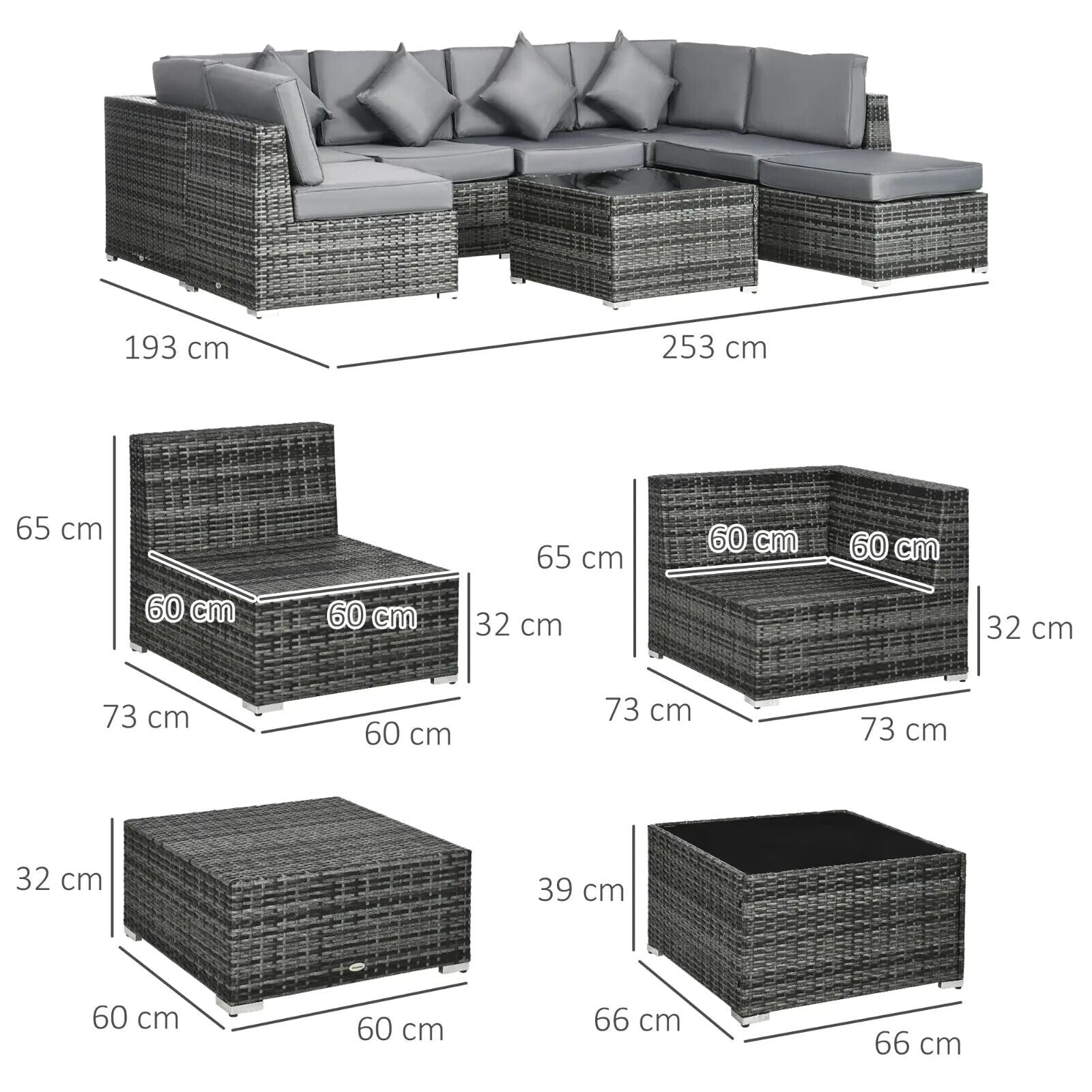 8 Piece Rattan Corner Sofa Set Modular Outdoor Garden Furniture With Cushions - Home and Garden Furniture Shop - #rustic - furniture#
