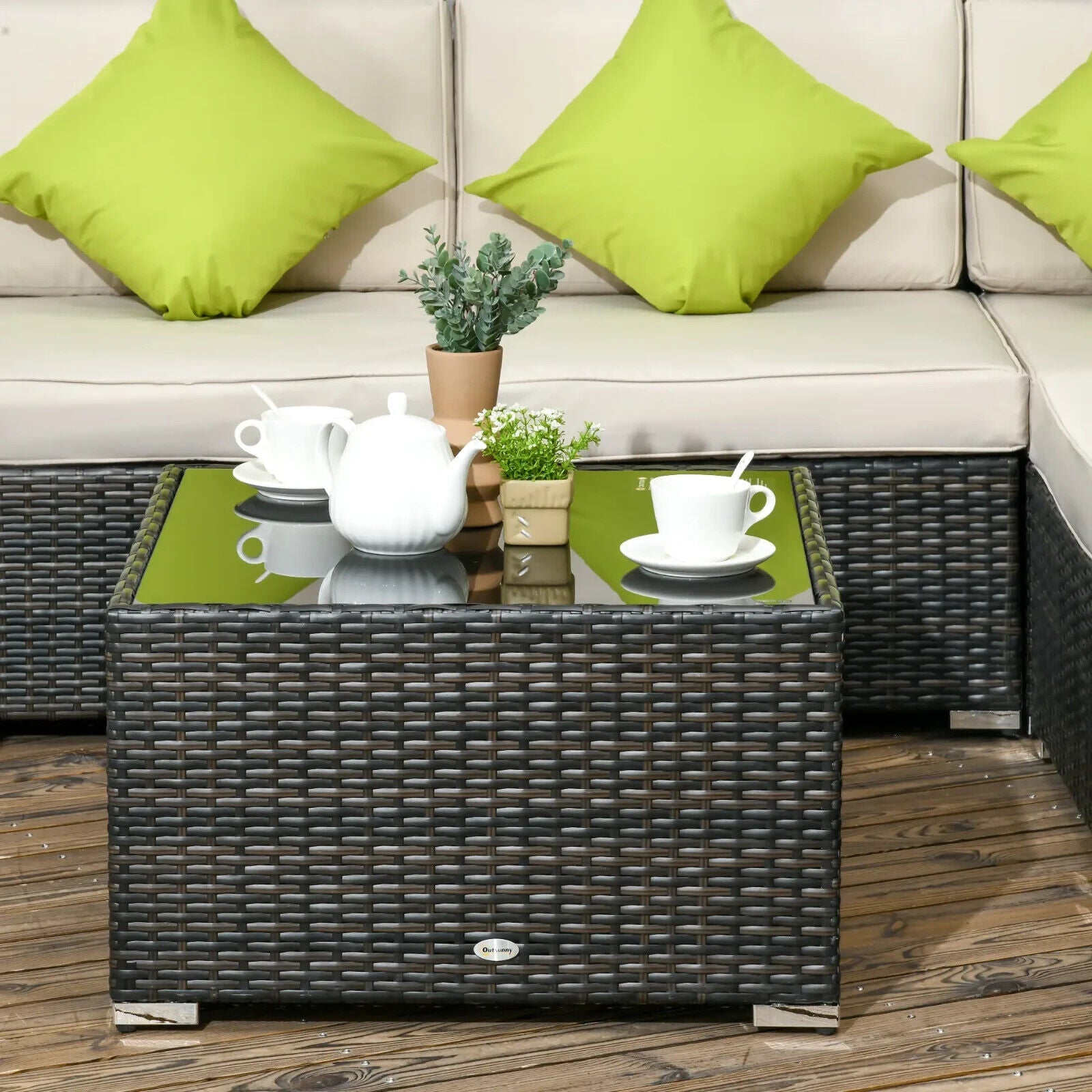 8 Piece Rattan Garden Corner Sofa Set Outdoor Modular Patio Furniture w/ Cushion - Home and Garden Furniture Shop - #rustic - furniture#