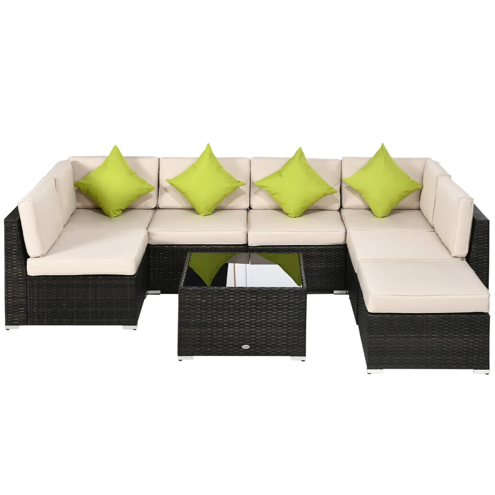 8 Piece Rattan Garden Corner Sofa Set Outdoor Modular Patio Furniture w/ Cushion - Home and Garden Furniture Shop - #rustic - furniture#
