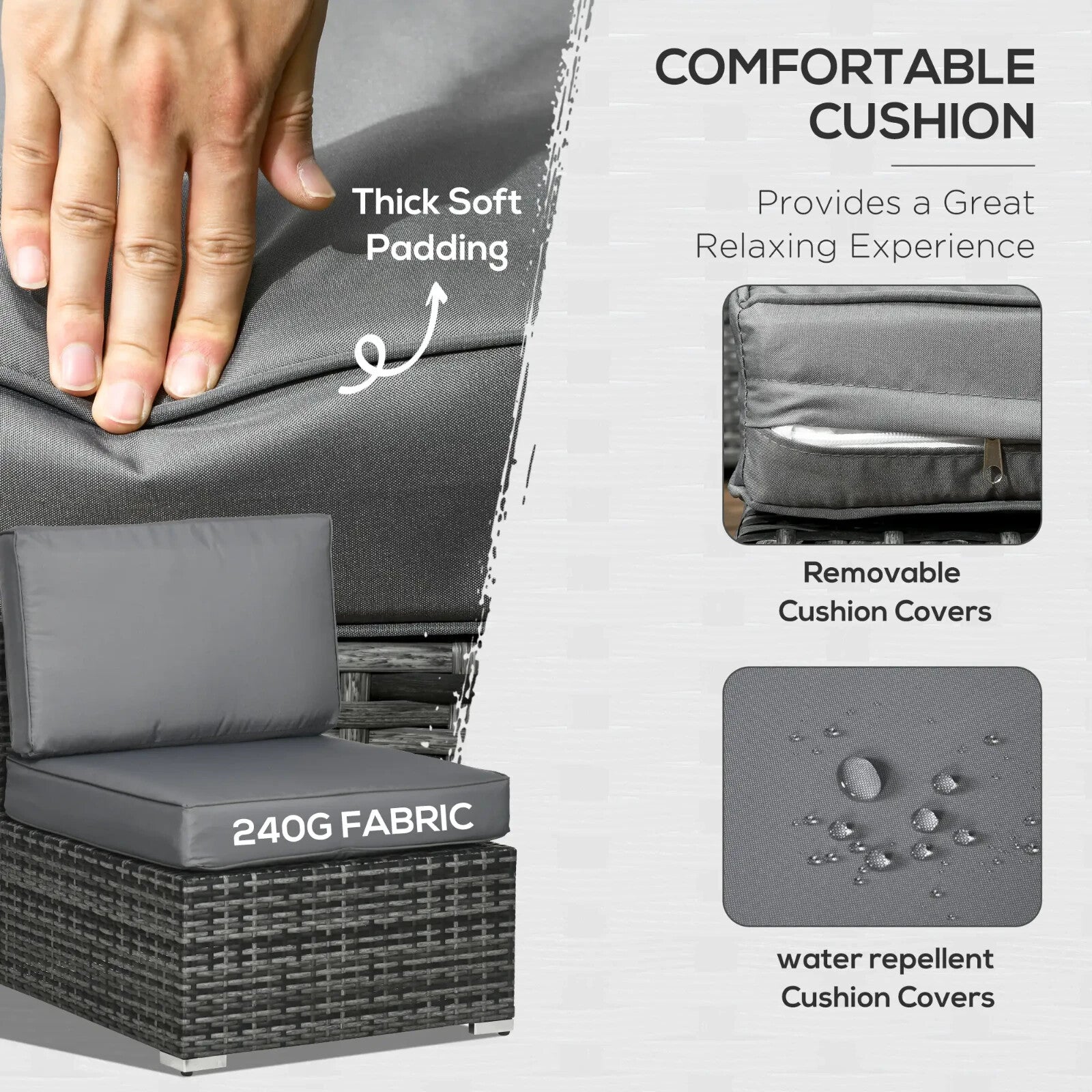 8 - Piece Rattan Garden Outdoor Patio Sofa Set with Cushion and Tempered Glass - Home and Garden Furniture Shop - rustic - furniture