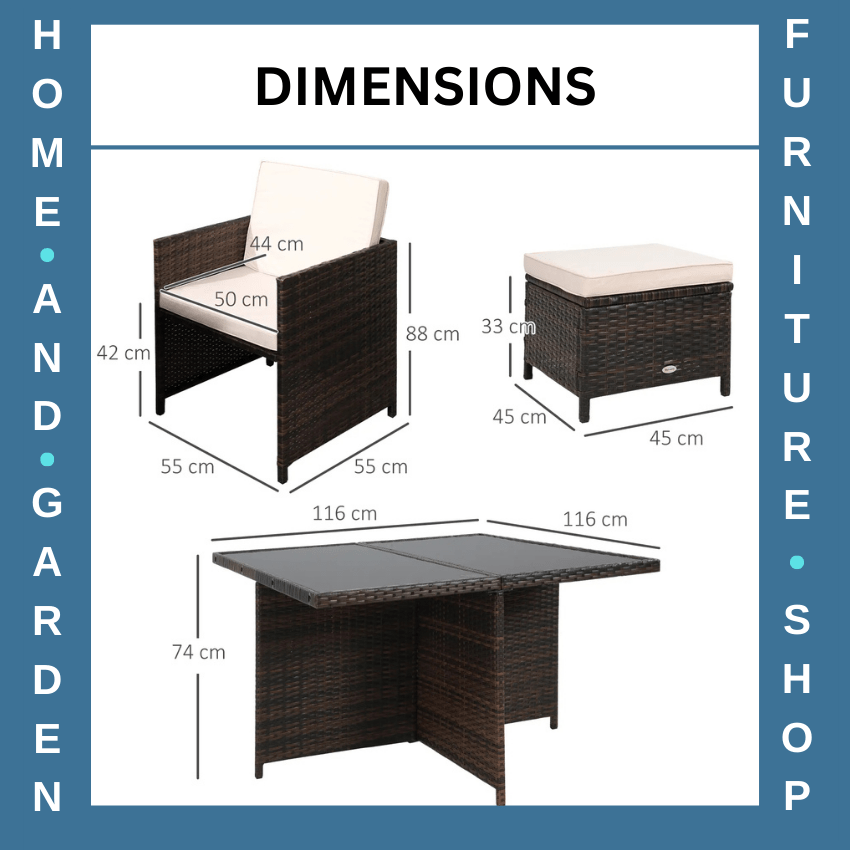 8 Seater Rattan Garden Dining Set with 4 Armchairs 4 Stools and Glass Top Table - Home and Garden Furniture Shop - rustic - furniture
