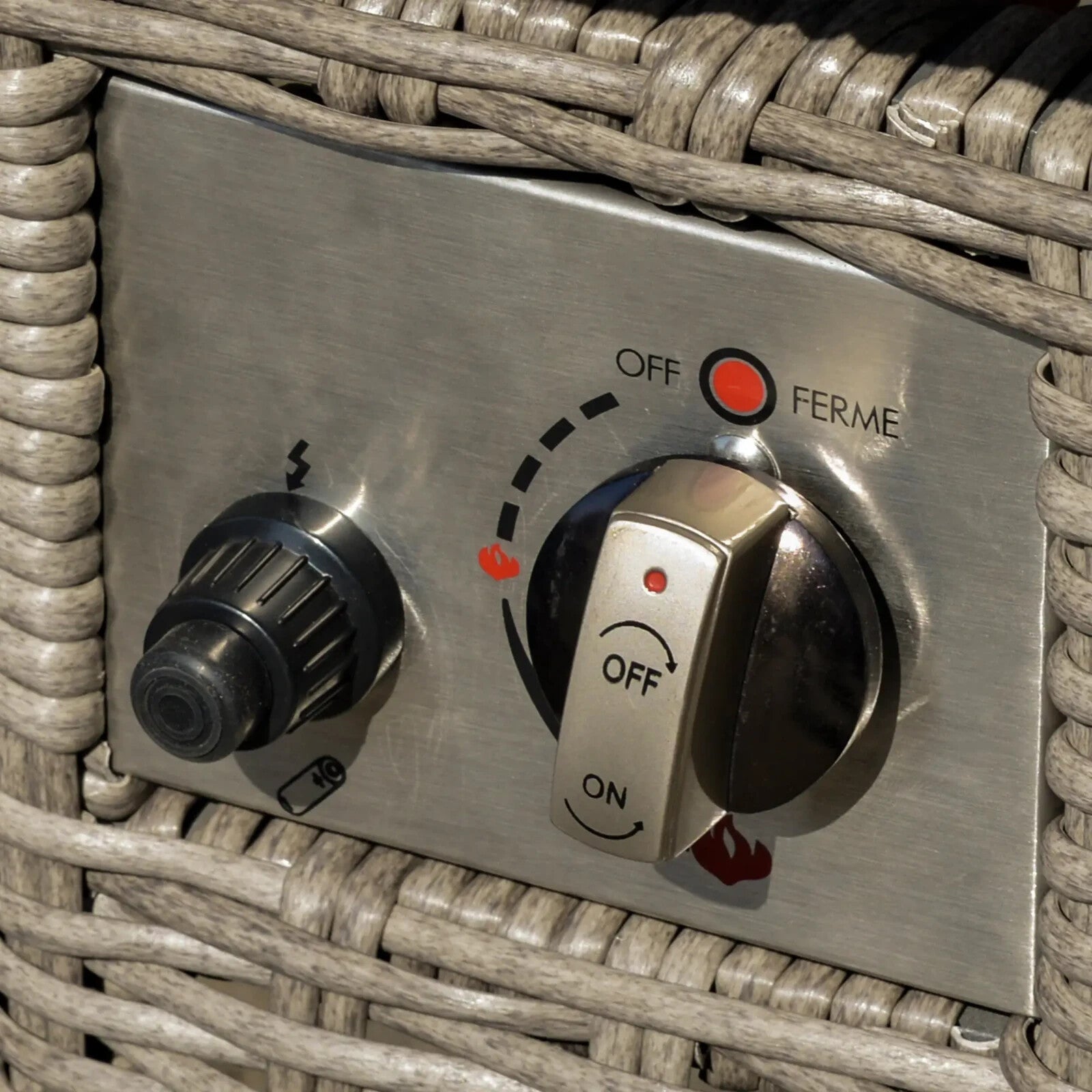 8 - Seater Rattan Garden Furniture Set w/ L - Shape Sofa, Footstool & Fire Pit Table - Home and Garden Furniture Shop - rustic - furniture