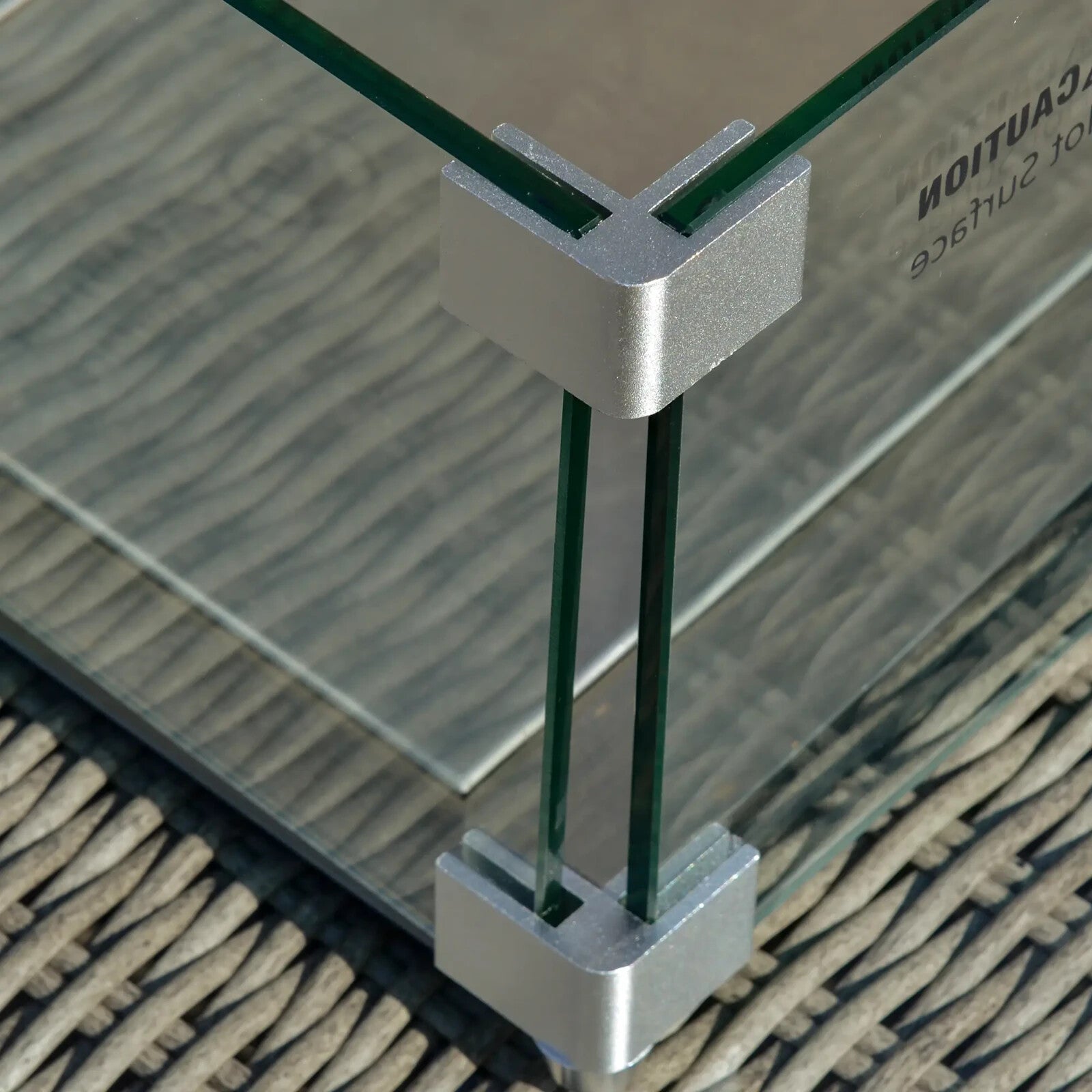 8 - Seater Rattan Garden Furniture Set w/ L - Shape Sofa, Footstool & Fire Pit Table - Home and Garden Furniture Shop - rustic - furniture