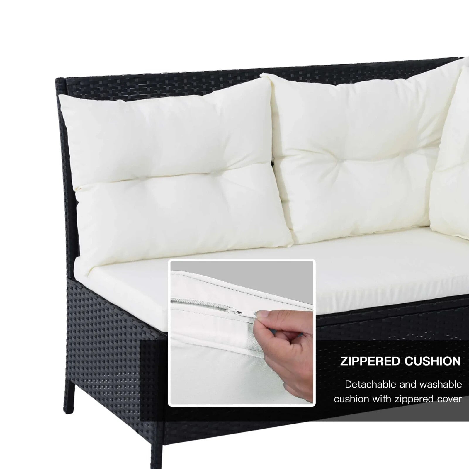 8 Seater Rattan Sofa Set Outdoor Garden Patio Furniture Dining Seating Black Set - Home and Garden Furniture Shop - rustic - furniture