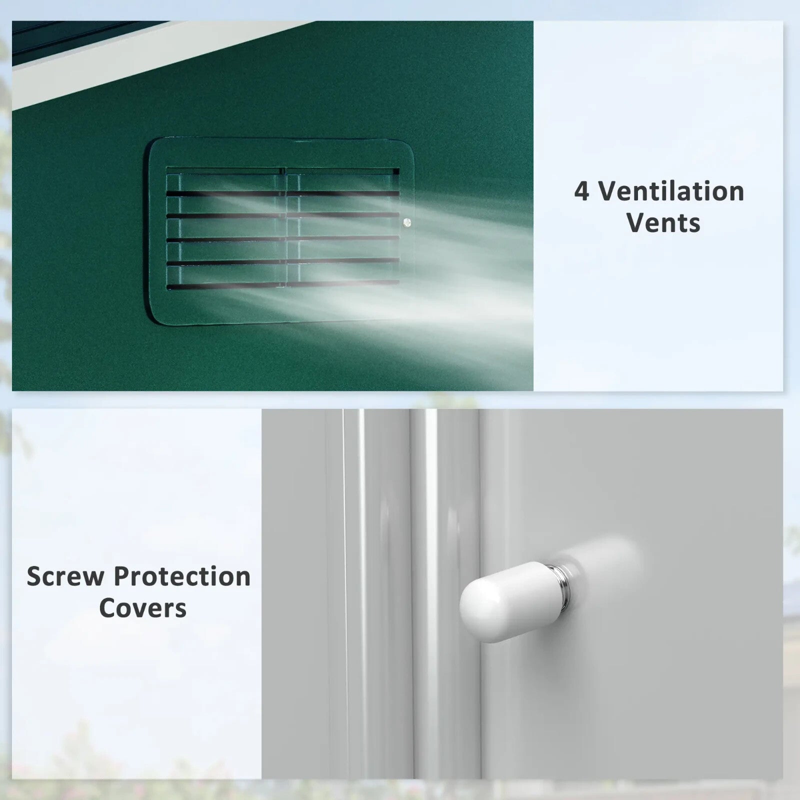 8 x 6ft Metal Garden Storage Shed Double Sliding Door Outdoor Utility Shed Green - Home and Garden Furniture Shop - rustic - furniture