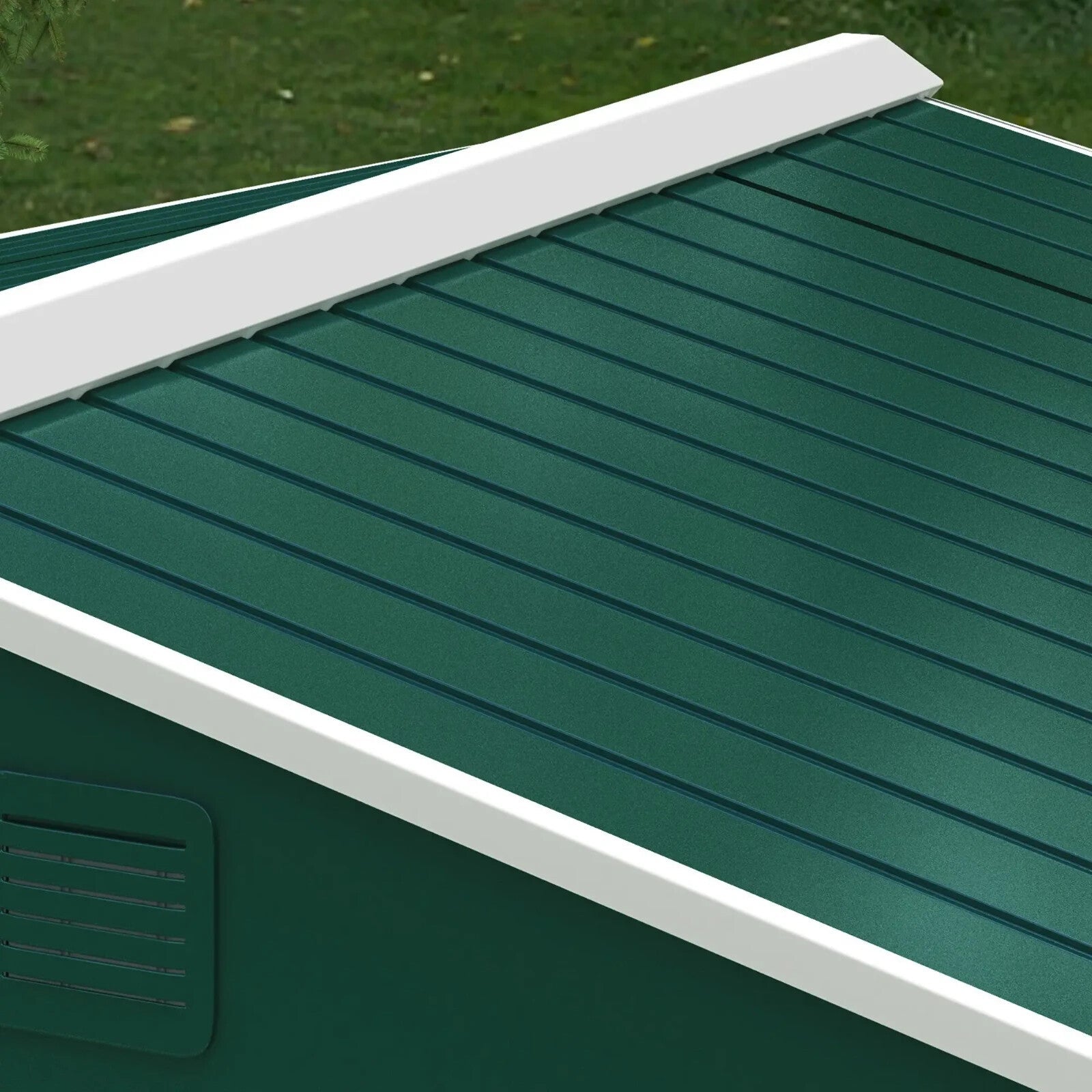 8 x 6ft Metal Garden Storage Shed Double Sliding Door Outdoor Utility Shed Green - Home and Garden Furniture Shop - rustic - furniture