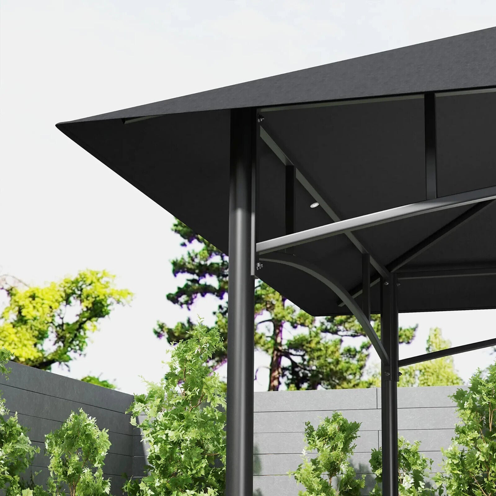 8×5 ft Grill Gazebo BBQ Shelter w/ Double Tier Roof Side Shelves&Storage Baskets - Home and Garden Furniture Shop - #rustic - furniture#