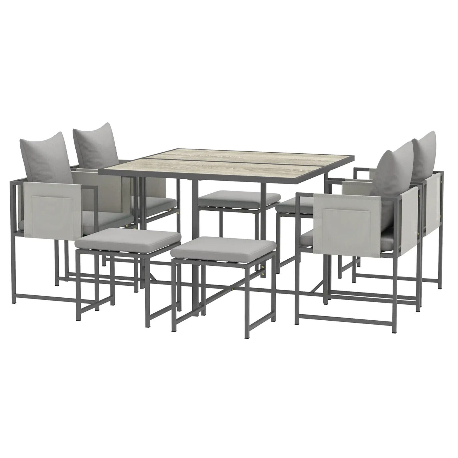 9 Pcs Cube Garden Dining Set 8 Seat Outdoor Furniture w/ Cushion Table and Chair - Home and Garden Furniture Shop - #rustic - furniture#