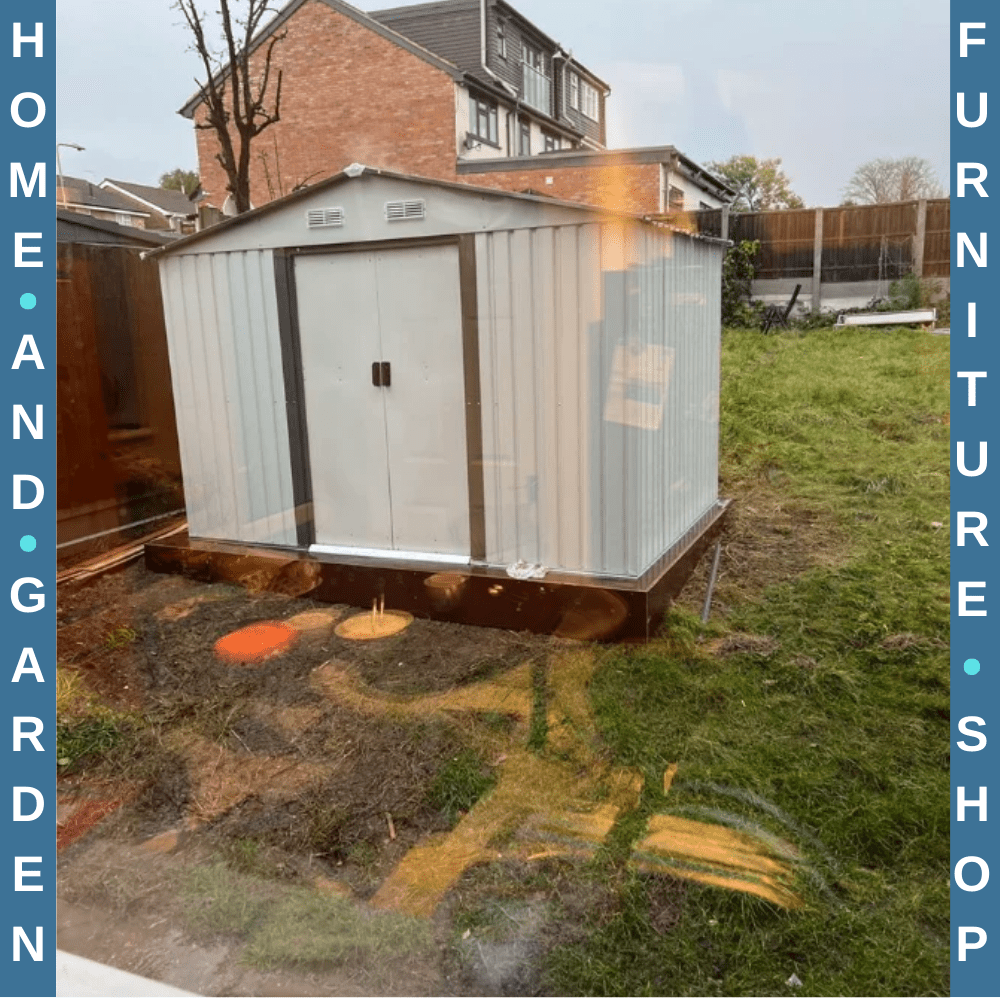 9 x 6ft Metal Garden Storage Shed Outdoor Tool Shed w/ Floor Foundation & Vents - Home and Garden Furniture Shop - #rustic - furniture#