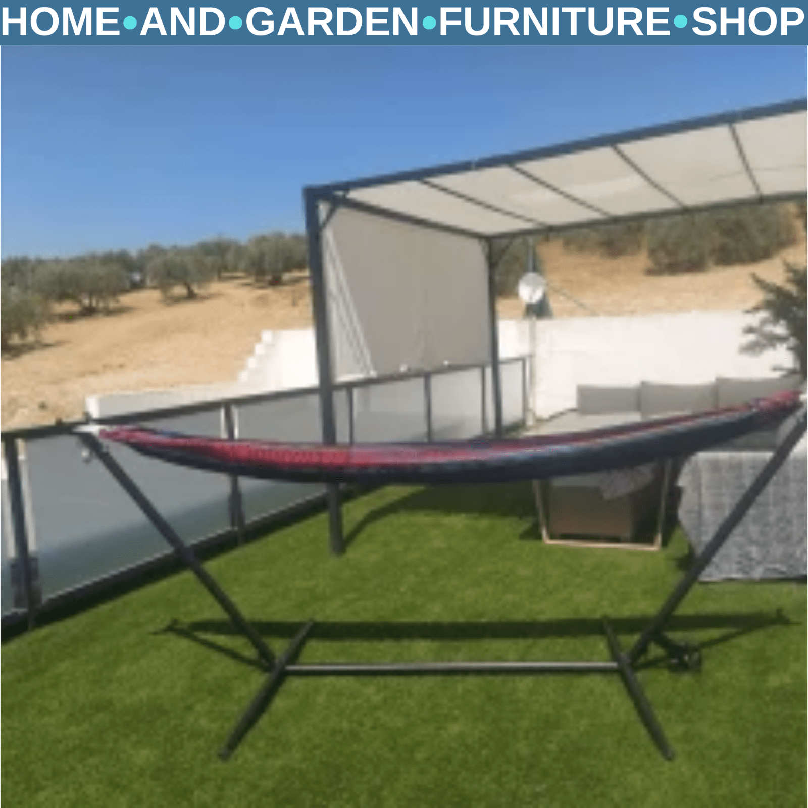 9.5ft Portable Hammock Stand with Wheels Adjustable Frame & Carry Bag for Garden - Home and Garden Furniture Shop - rustic - furniture