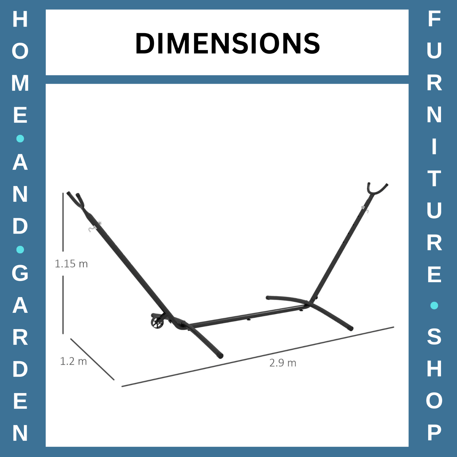 9.5ft Portable Hammock Stand with Wheels Adjustable Frame & Carry Bag for Garden - Home and Garden Furniture Shop - rustic - furniture