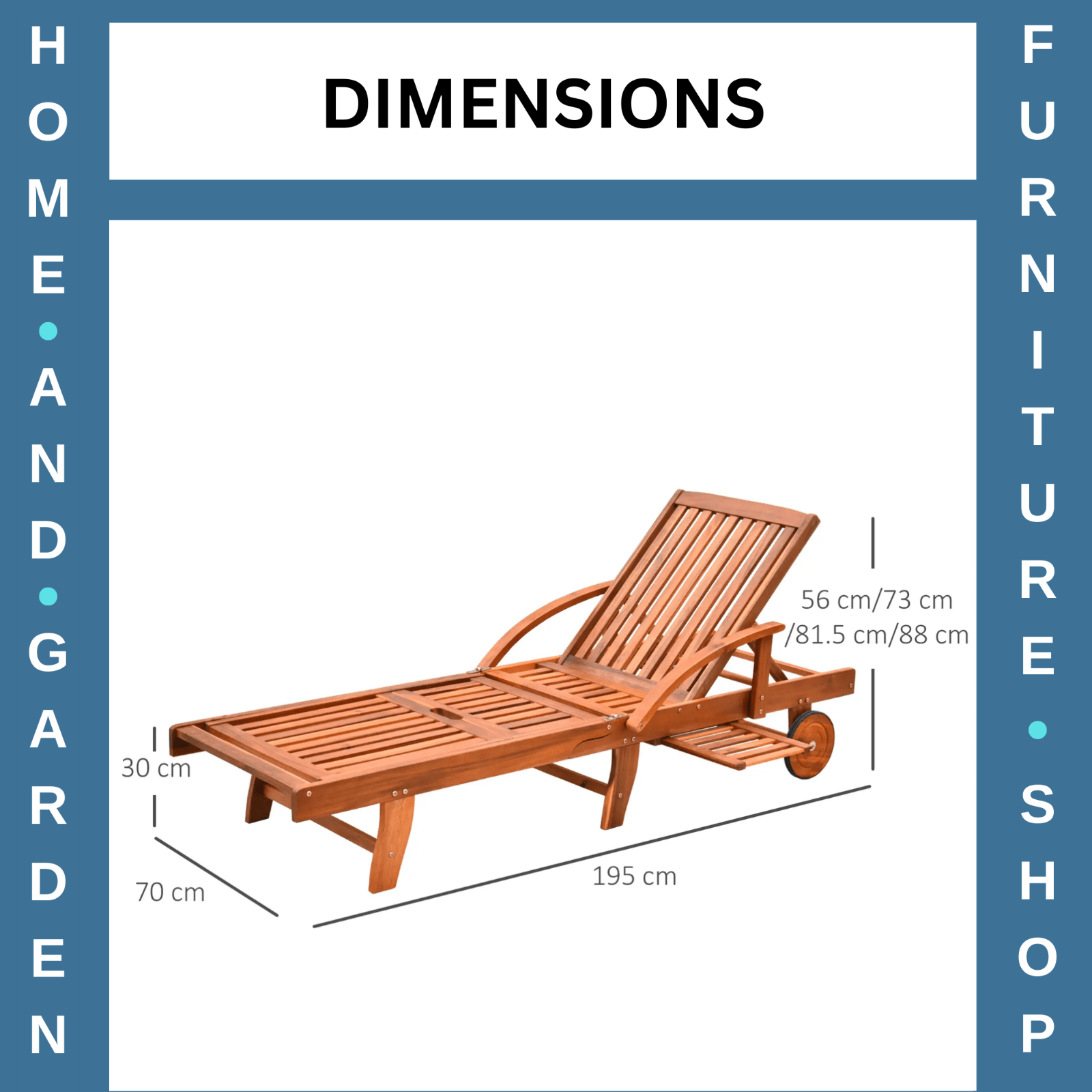 Acacia Wood Reclining Outdoor Garden Sun Lounger w/ Wheels for Patio or Poolside - Home and Garden Furniture Shop - rustic - furniture
