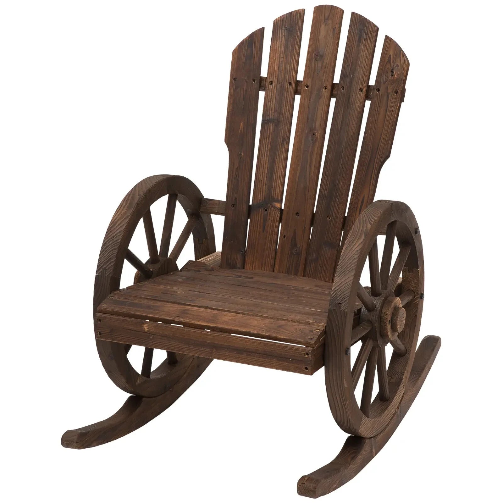 Adirondack Rocking Chair Reclining Garden Furniture Carbonized Wood Colour - Home and Garden Furniture Shop - rustic - furniture