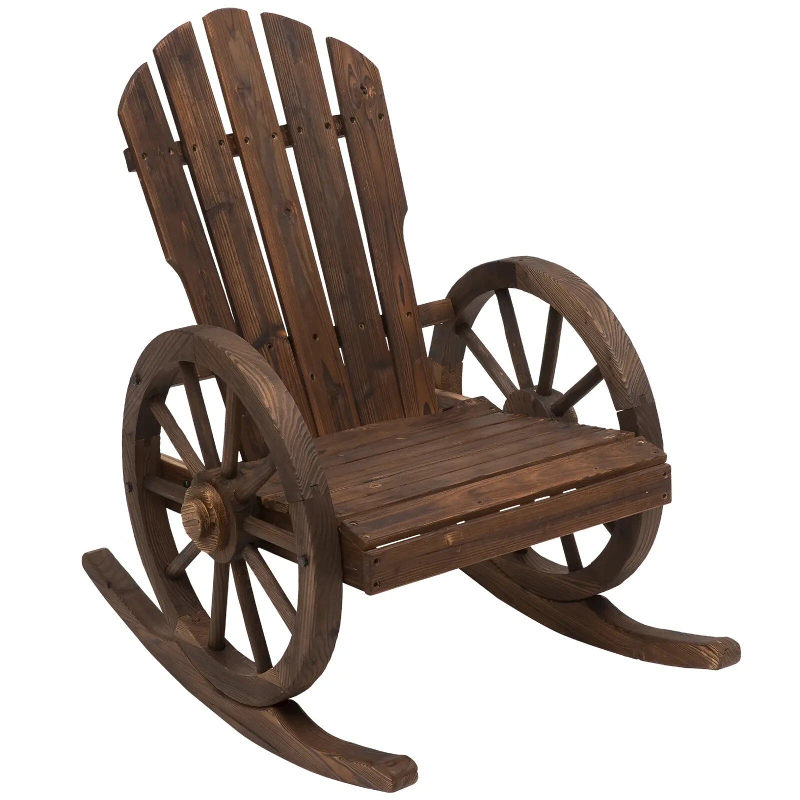Adirondack Rocking Chair Reclining Garden Furniture Carbonized Wood Colour - Home and Garden Furniture Shop - rustic - furniture