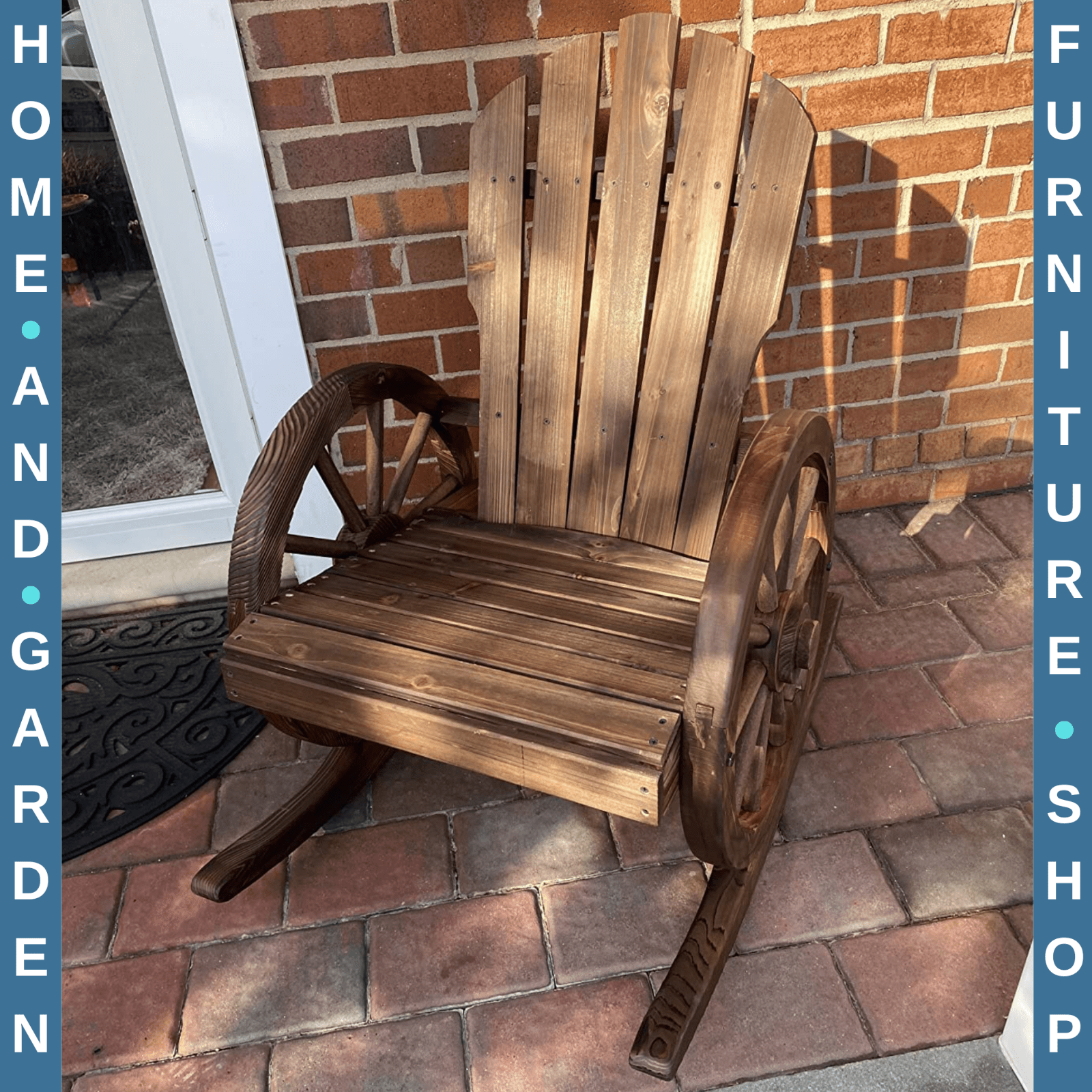 Adirondack Rocking Chair Reclining Garden Furniture Carbonized Wood Colour - Home and Garden Furniture Shop - rustic - furniture