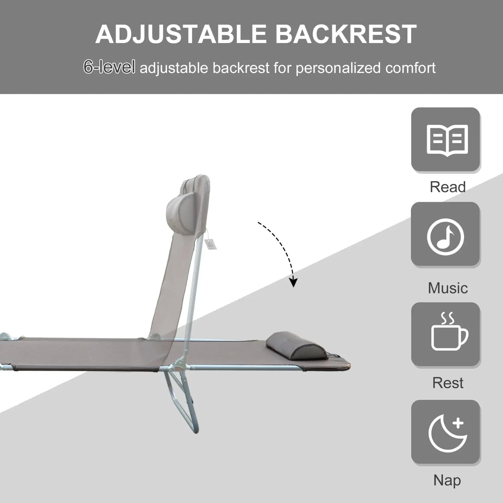 Adjustable Garden Lounger Foldable Sun Bed Chair for Outdoor Relaxation Coffee - Home and Garden Furniture Shop - rustic - furniture