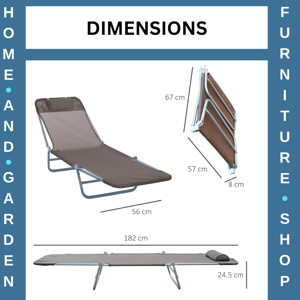 Adjustable Garden Lounger Foldable Sun Bed Chair for Outdoor Relaxation Coffee - Home and Garden Furniture Shop - rustic - furniture