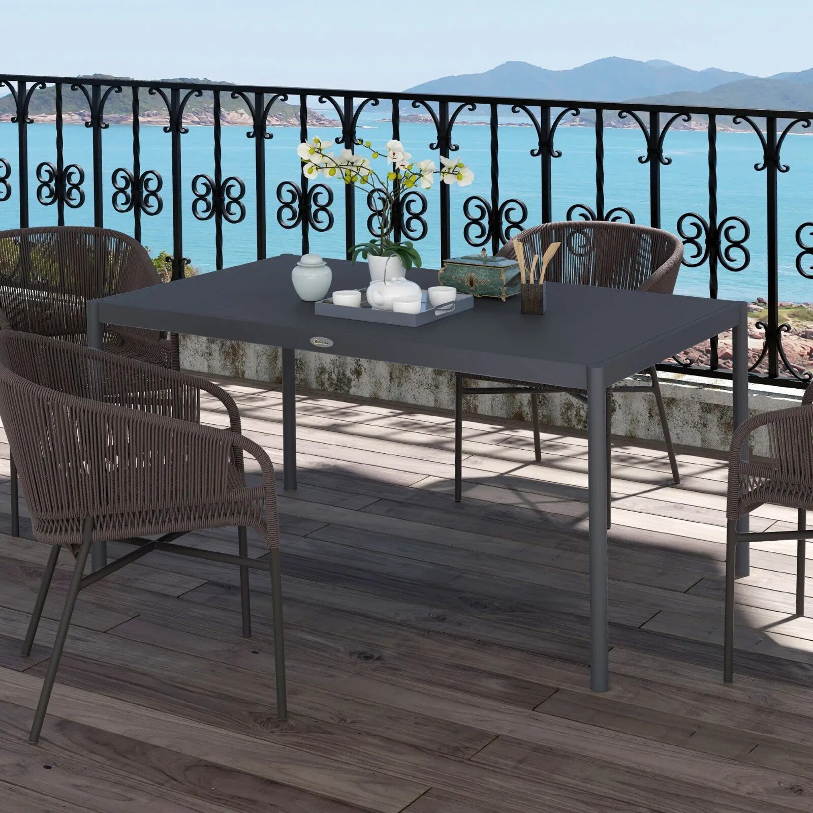 Aluminium Frame Garden Dining Table for Patio Decking or Outdoor Entertaining - Home and Garden Furniture Shop - rustic - furniture