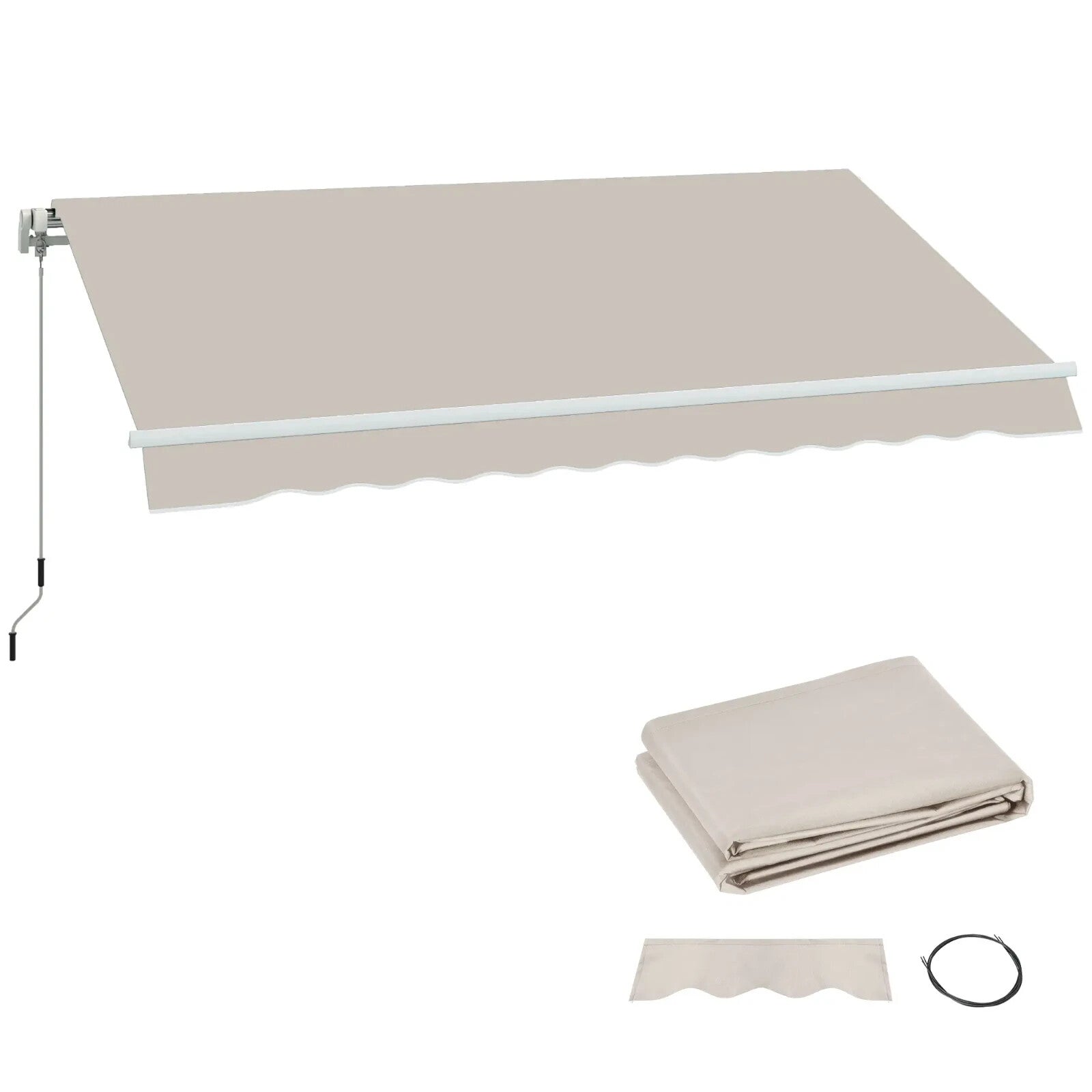 Awning Replacement Canopy Fabric Only Shade Cover Water Resistant Cream White - Home and Garden Furniture Shop - rustic - furniture