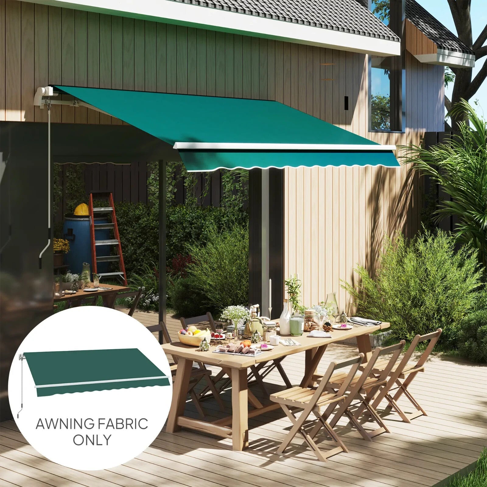 Awning Replacement Canopy Fabric Only Sun Shade Cover Water Resistant Green - Home and Garden Furniture Shop - rustic - furniture