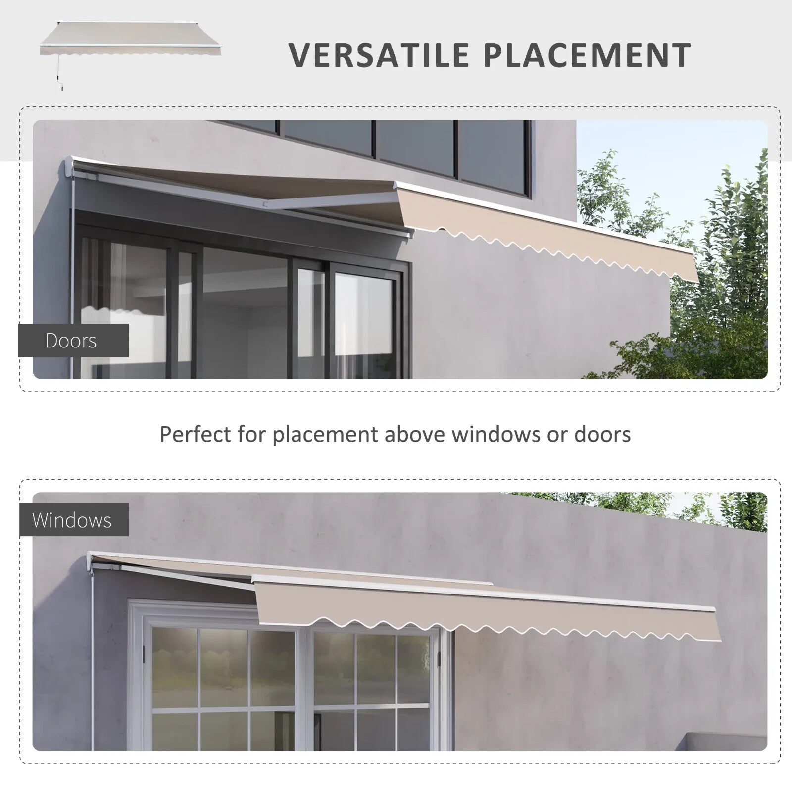 Awning Retractable Canopy Manual/Electric Rectangular Patio Shelter Cream White - Home and Garden Furniture Shop - rustic - furniture