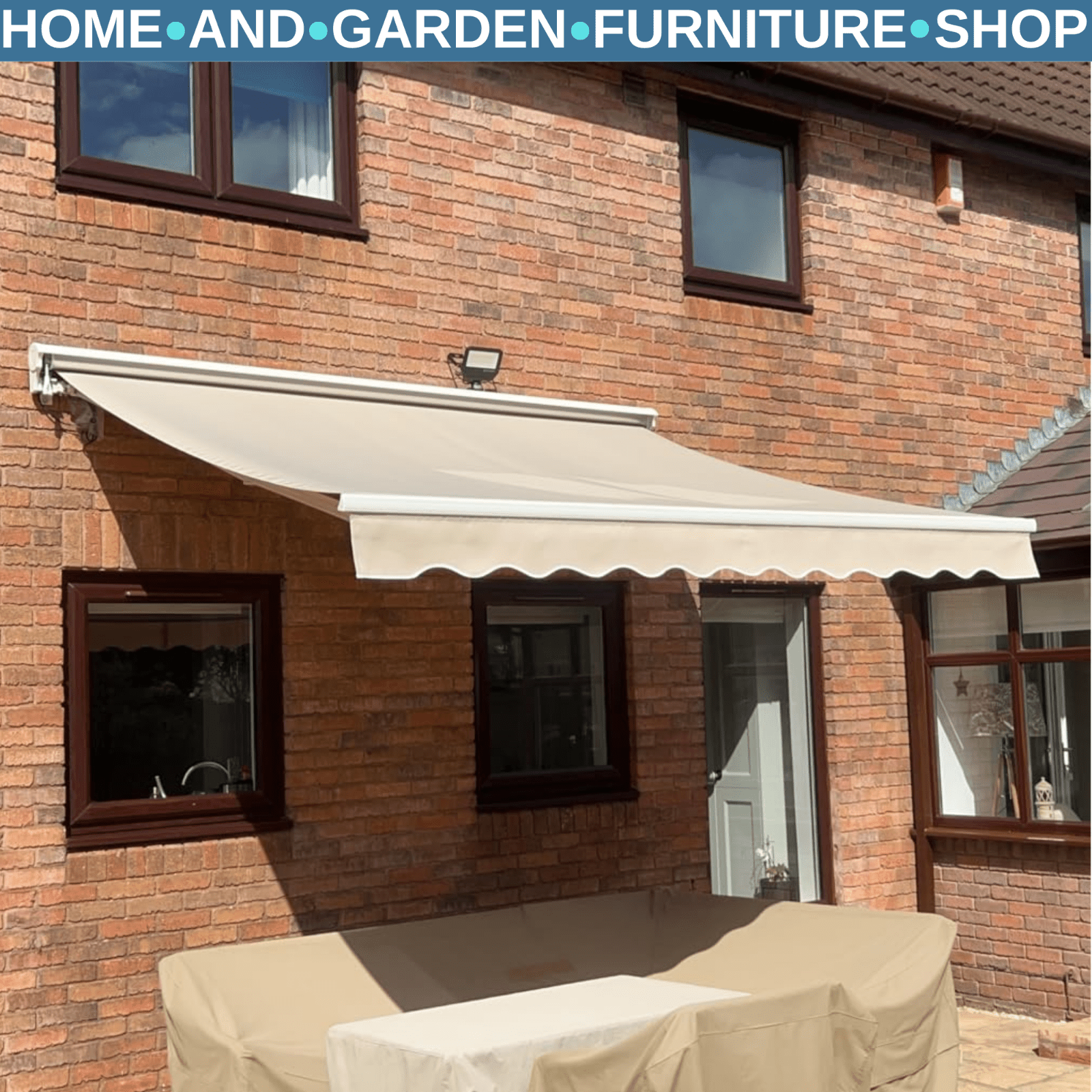 Awning Retractable Canopy Manual/Electric Rectangular Patio Shelter Cream White - Home and Garden Furniture Shop - rustic - furniture