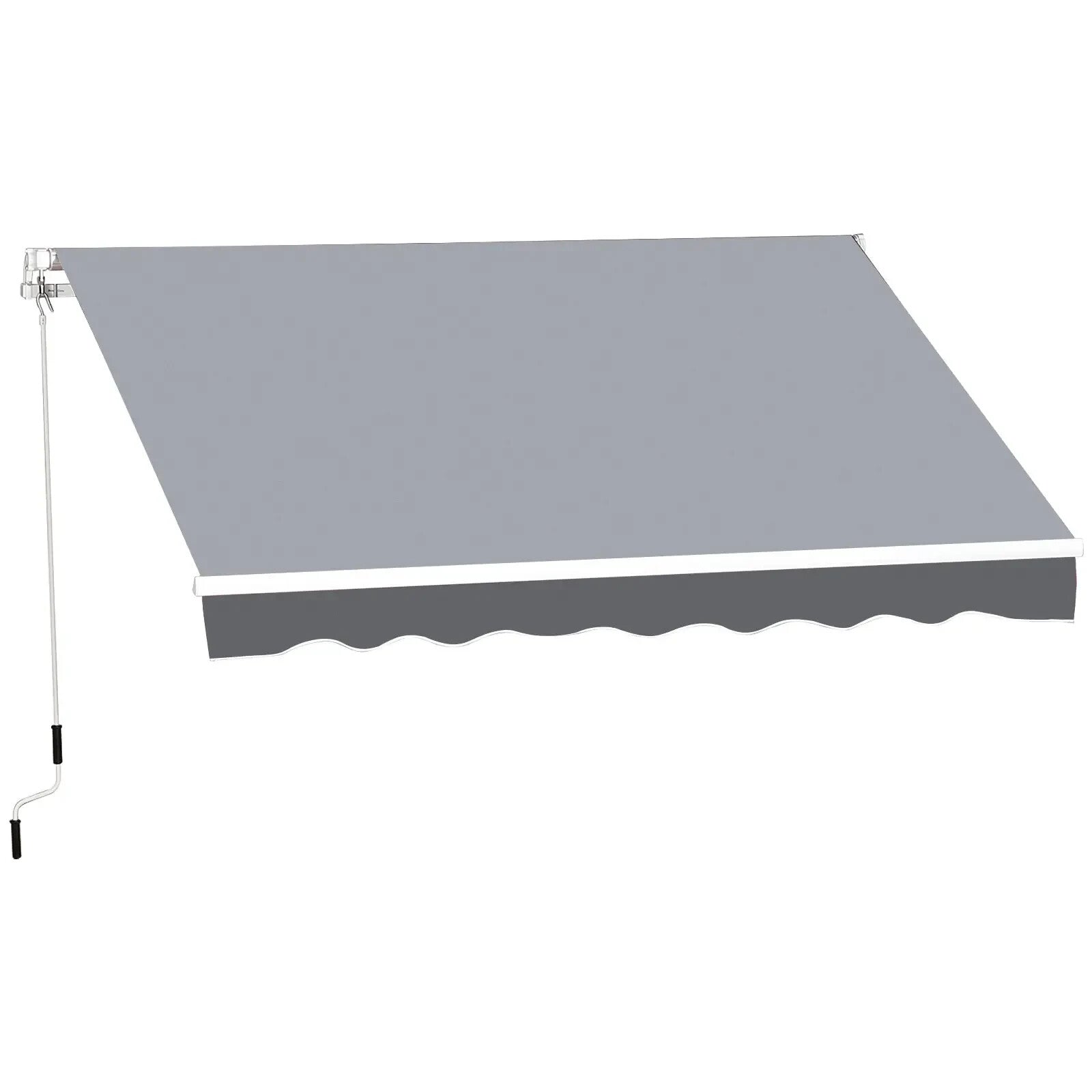Awning Retractable Sun Shade Canopy w/ Winding Handle & Height Adjustable Grey - Home and Garden Furniture Shop - rustic - furniture